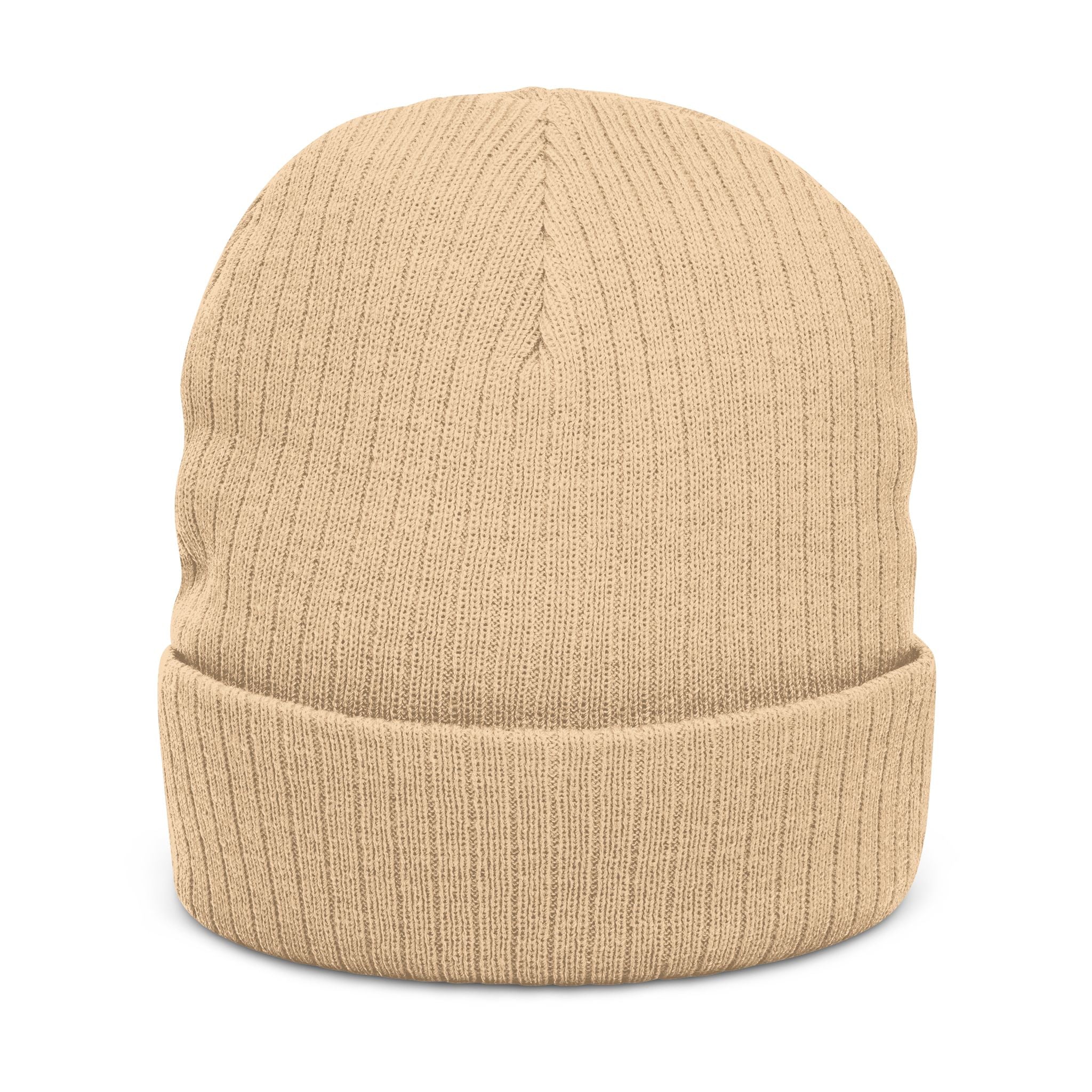 Custom Embroidered Patch Winter Hat — "Designed by You"  Ribbed Knit Beanie