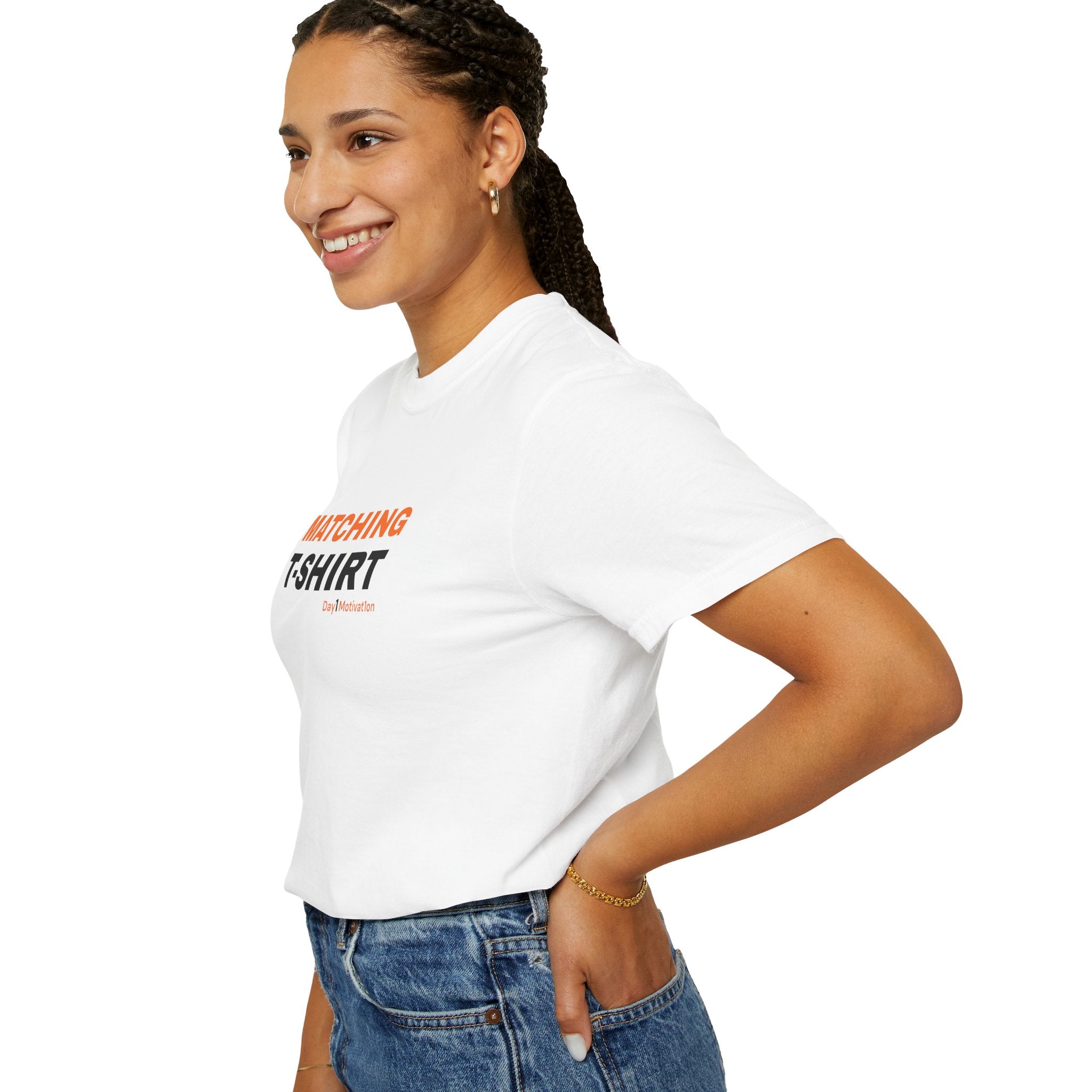 "Matching T-Shirt" | Unisex Graphic Tee with Orange and Black Text