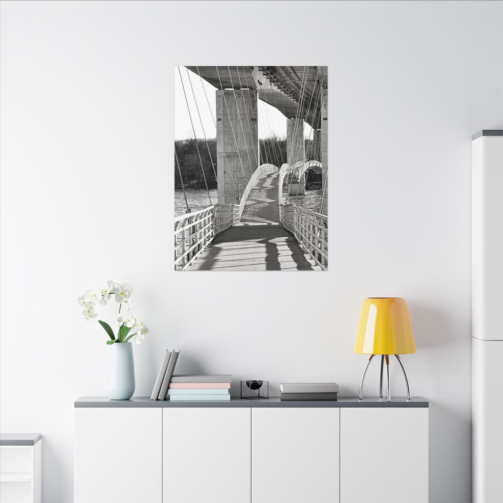 "Foot Bridge" - Black & White Bridge Photo Canvas