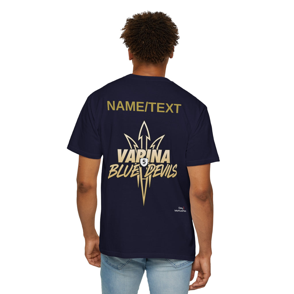 Varsity ‘VARINA’ Blue Devils T-Shirt — Victory, Attitude, Respect, Integrity, Never Quit, Ambition