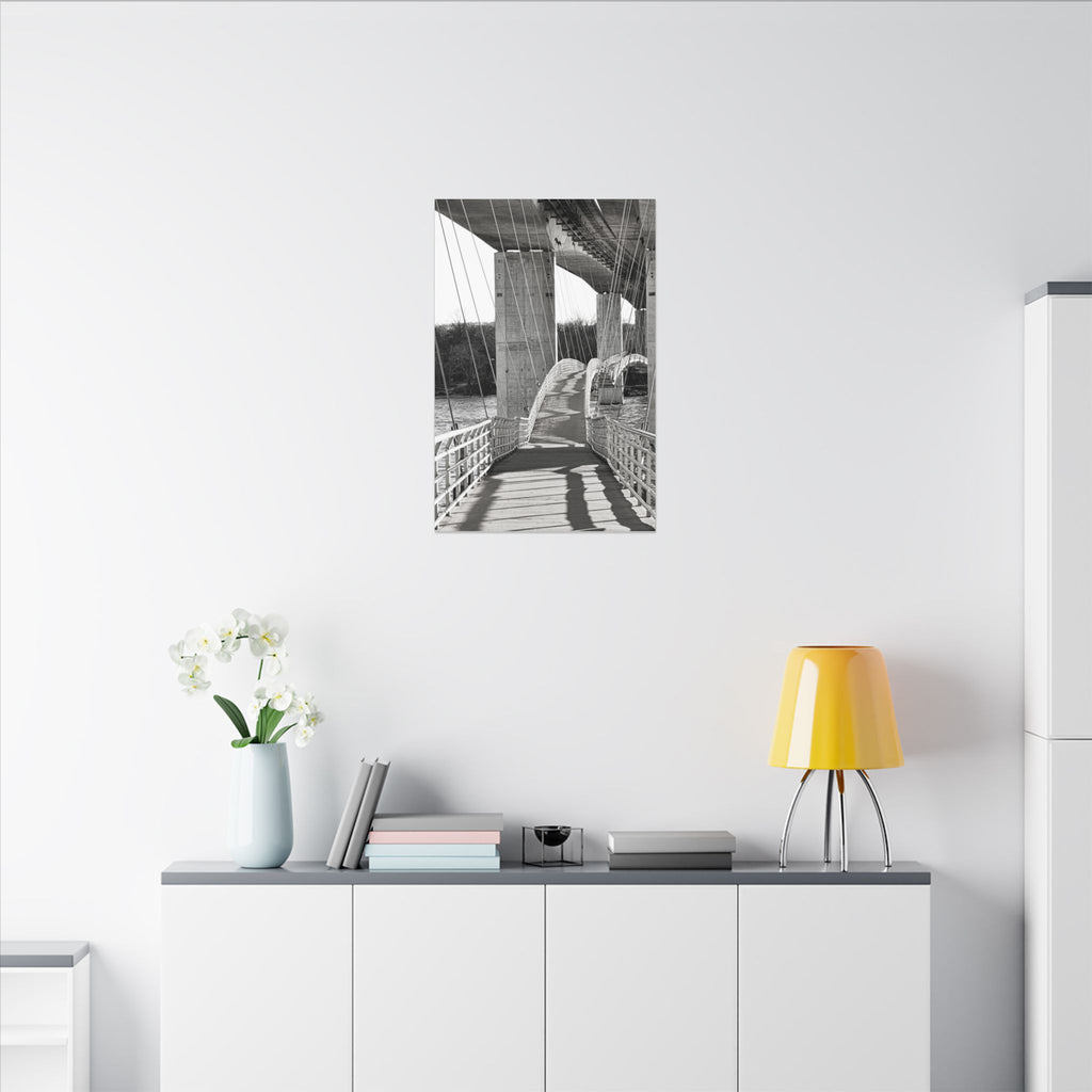 "Foot Bridge" - Black & White Bridge Photo Canvas