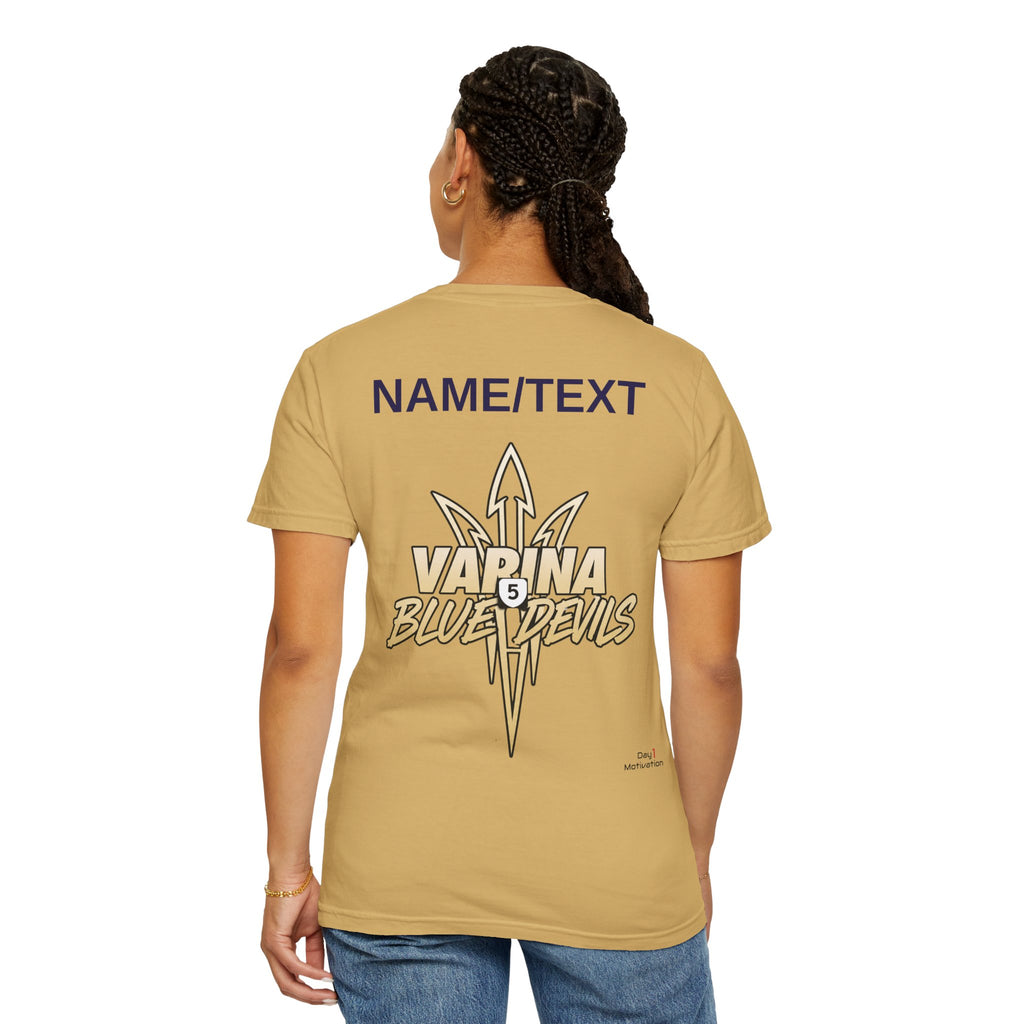 Varsity ‘VARINA’ Blue Devils T-Shirt — Victory, Attitude, Respect, Integrity, Never Quit, Ambition