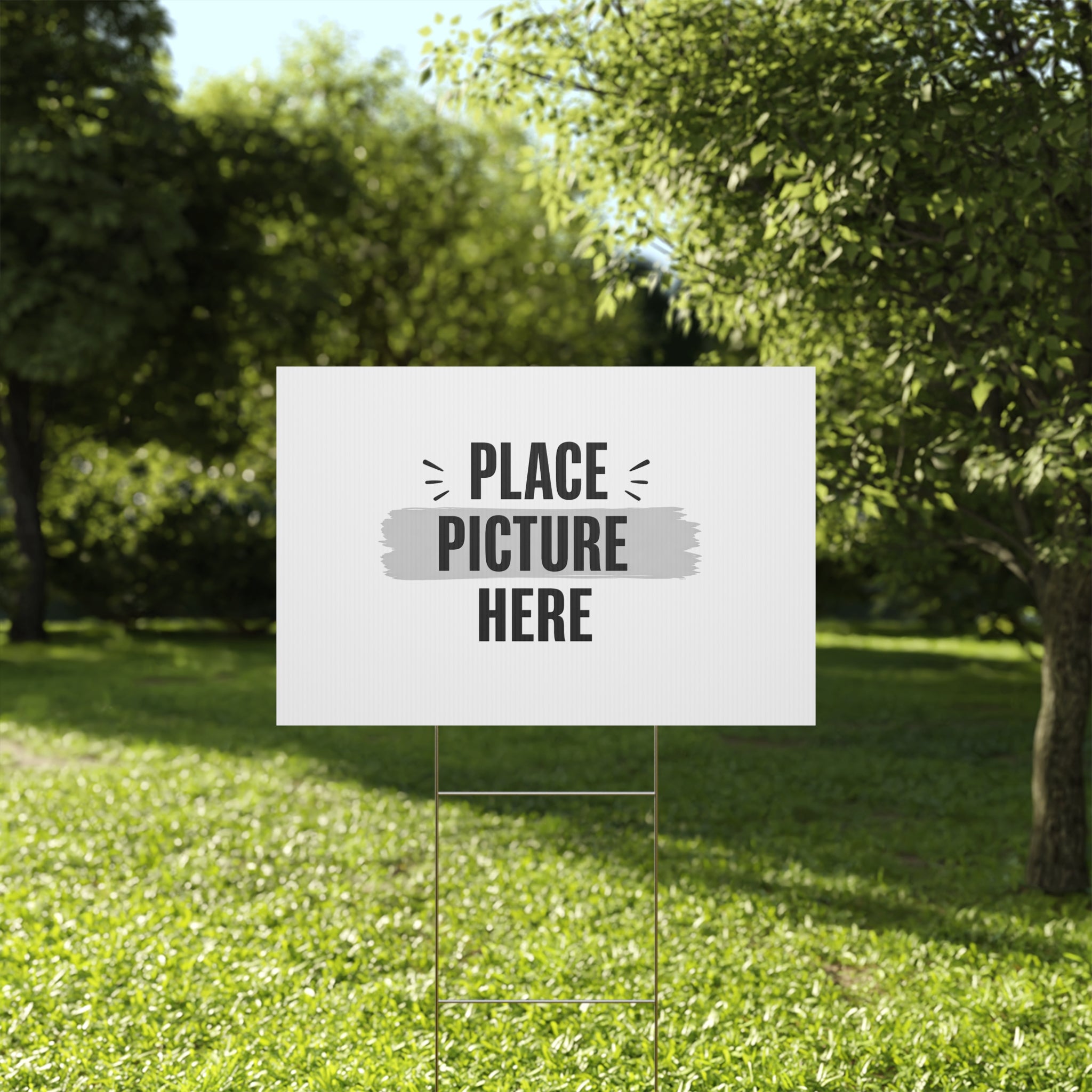 Customizable Plastic Yard Sign - 'Place Picture Here' Template
