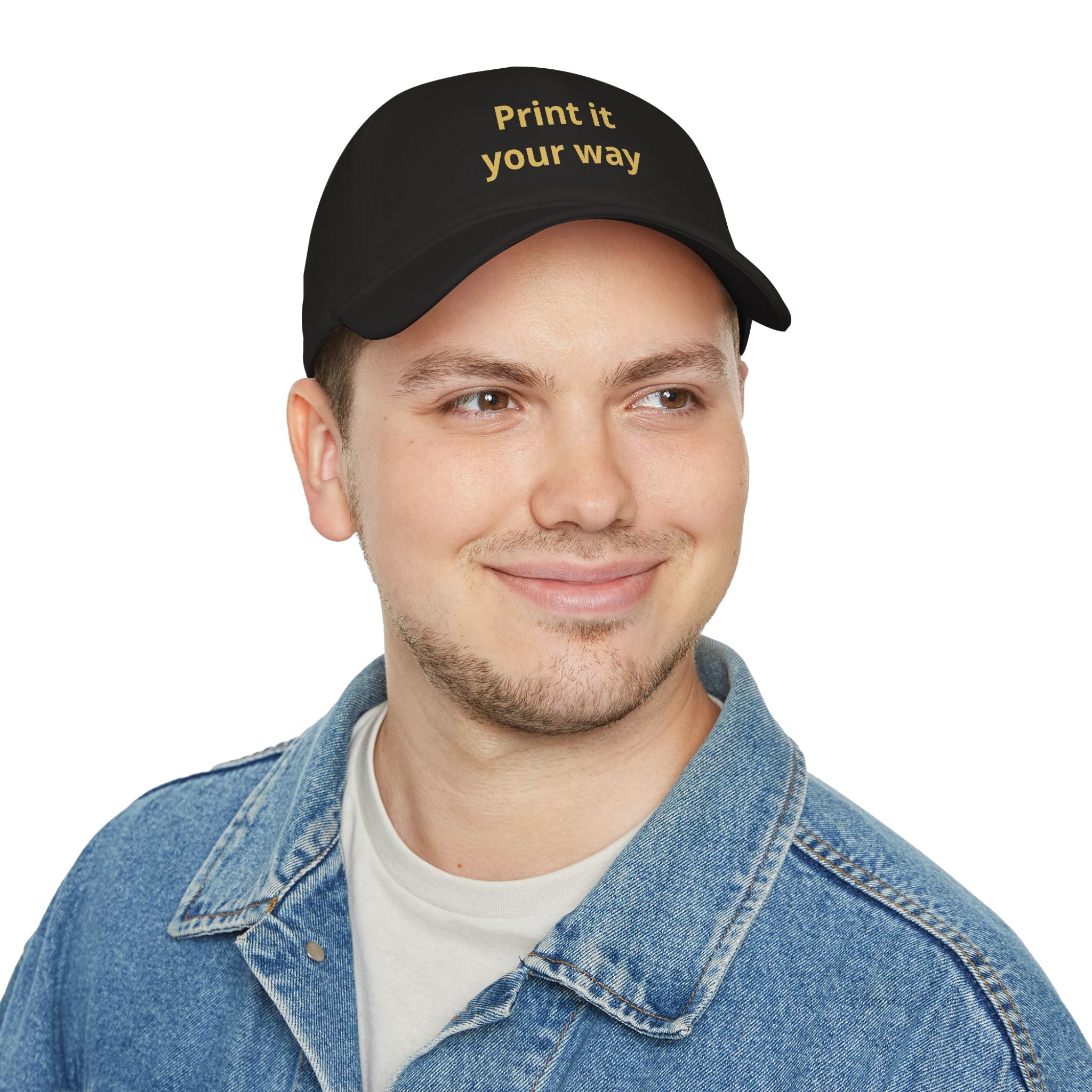 Custom Embroidered Baseball Cap(text)  — "Designed by You" Low-Profile Hat