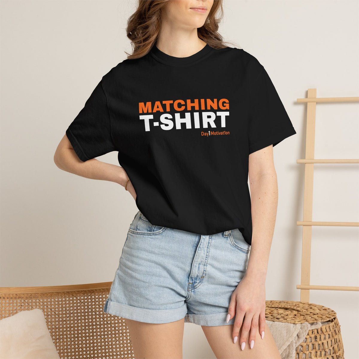 "Matching T-Shirt" | Unisex Graphic Tee with Orange and Black Text