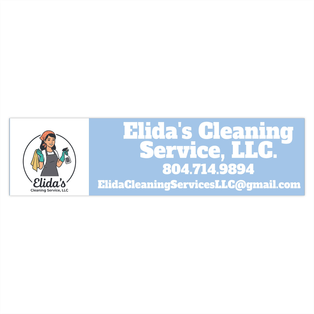 Bumper Sticker — Elida's Cleaning Service LLC Logo & Contact Sticker (Business Vehicle Decal)