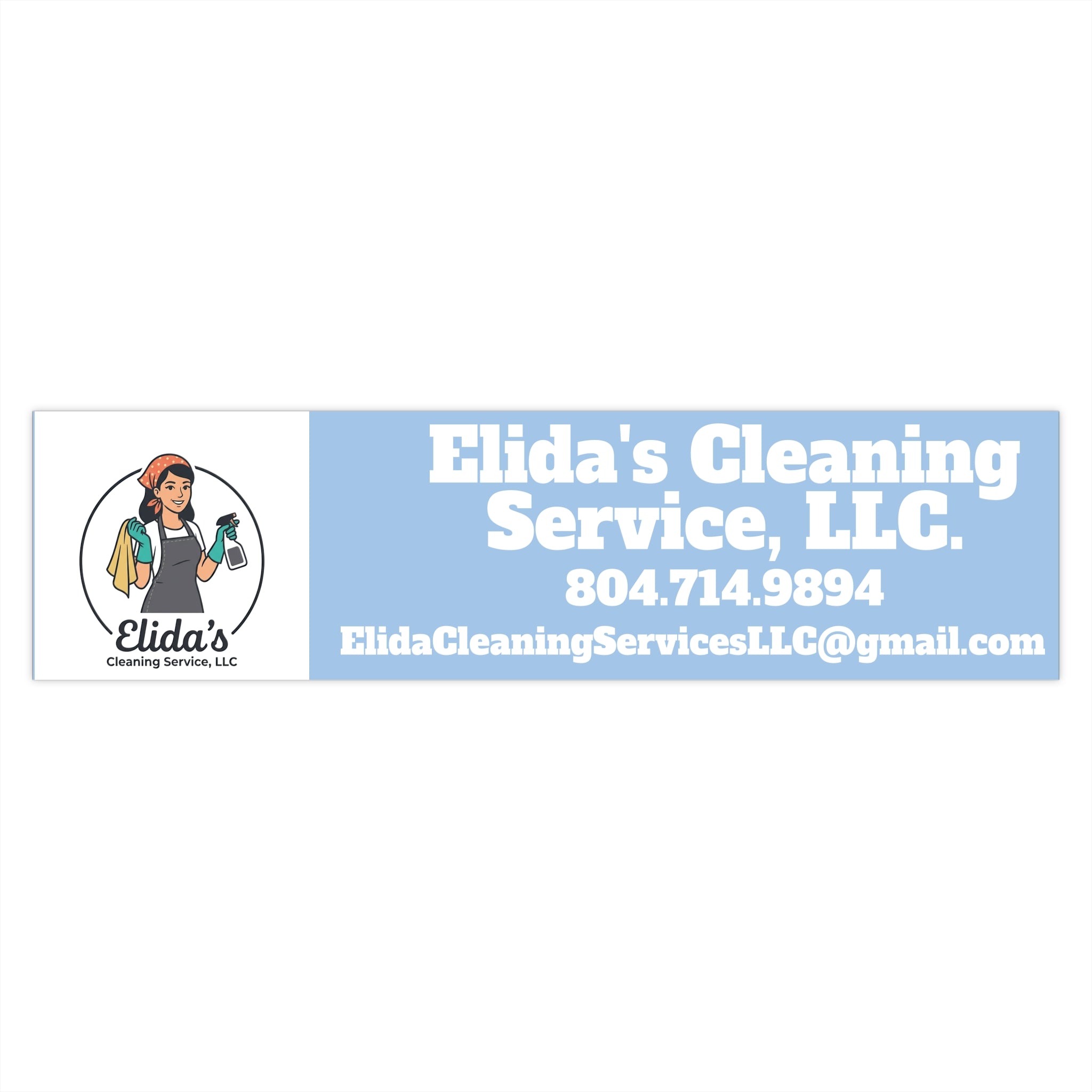 Bumper Sticker — Elida's Cleaning Service LLC Logo & Contact Sticker (Business Vehicle Decal)