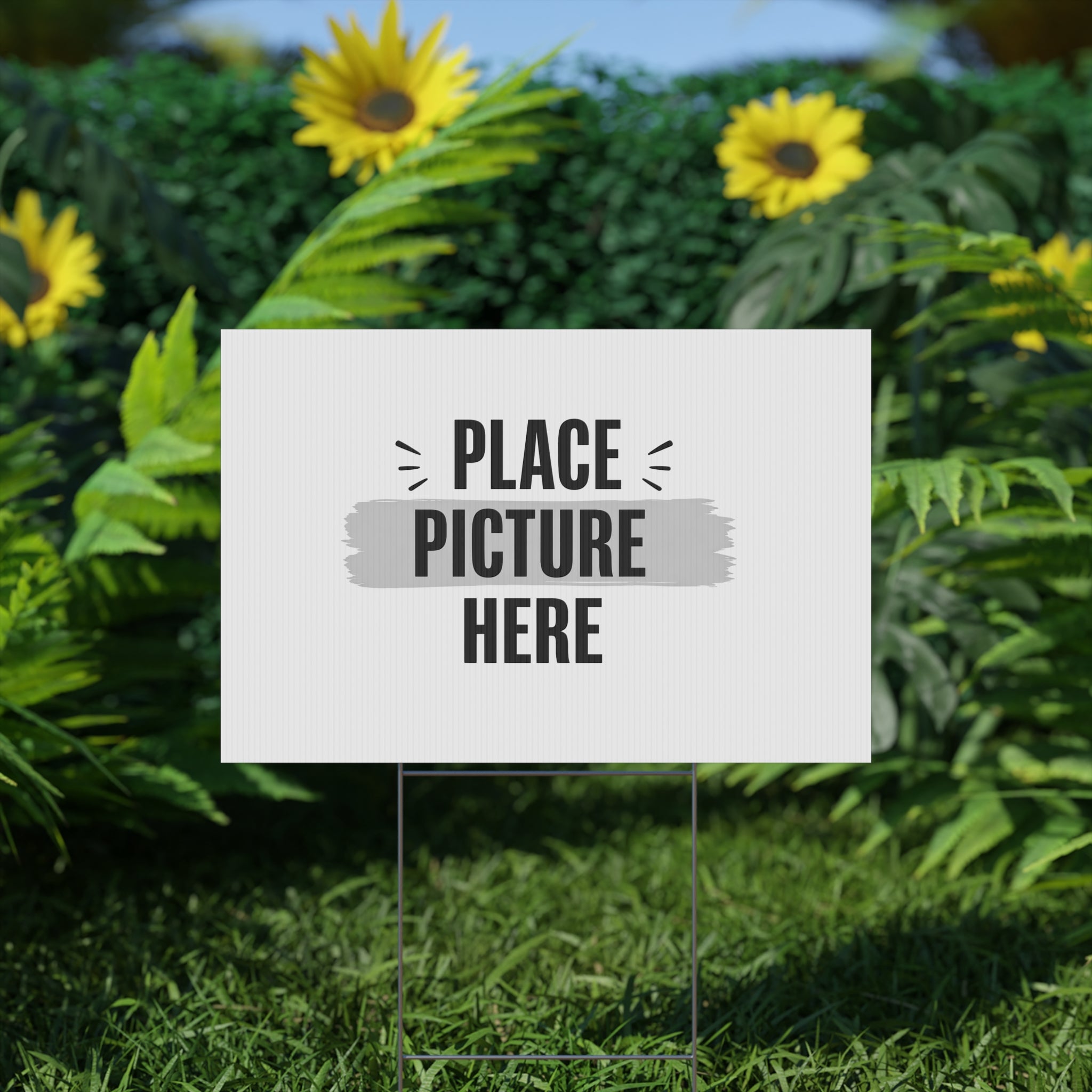 Customizable Plastic Yard Sign - 'Place Picture Here' Template