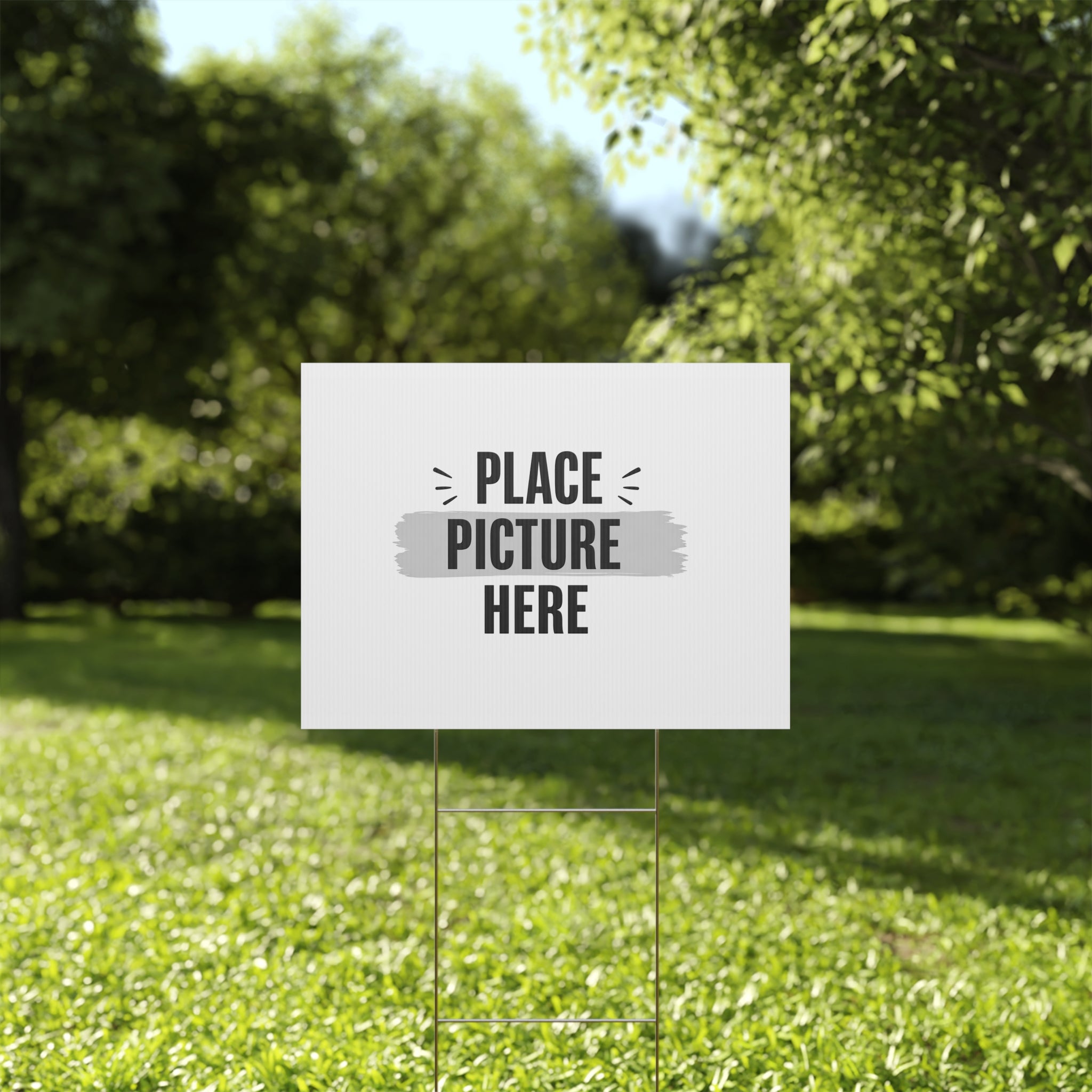 Customizable Plastic Yard Sign - 'Place Picture Here' Template