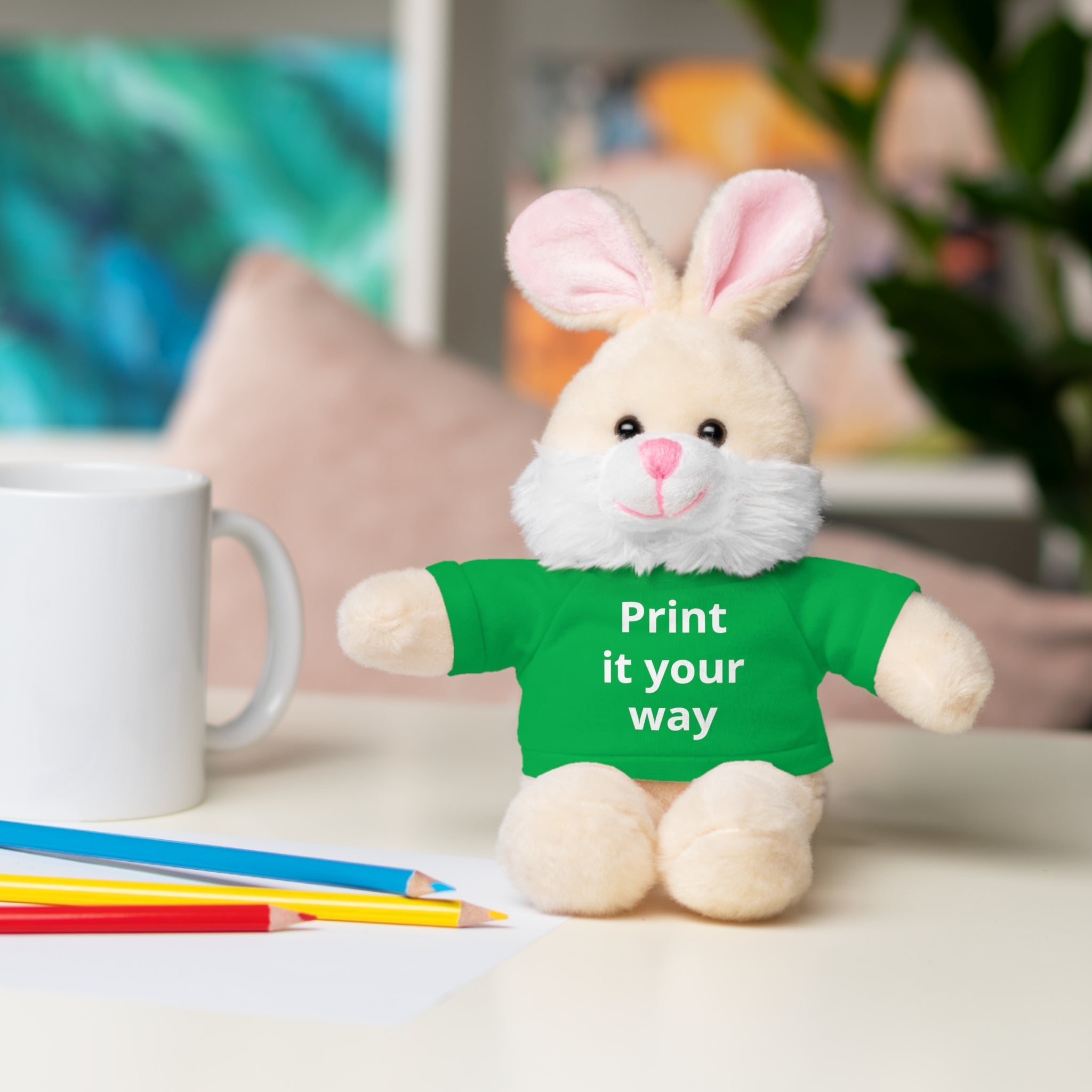 Custom T-Shirt Stuffed Animal  — Personalized with 'Print it your way' Tee