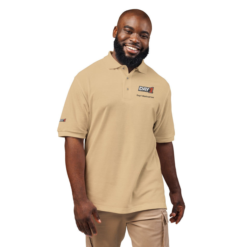 "Designed by You" — Embroidered Polo Shirt (Dark text)