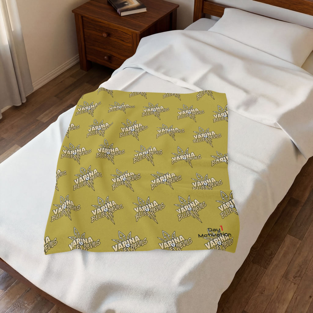 Varina Blue Devils Gold Velveteen Stadium Blanket