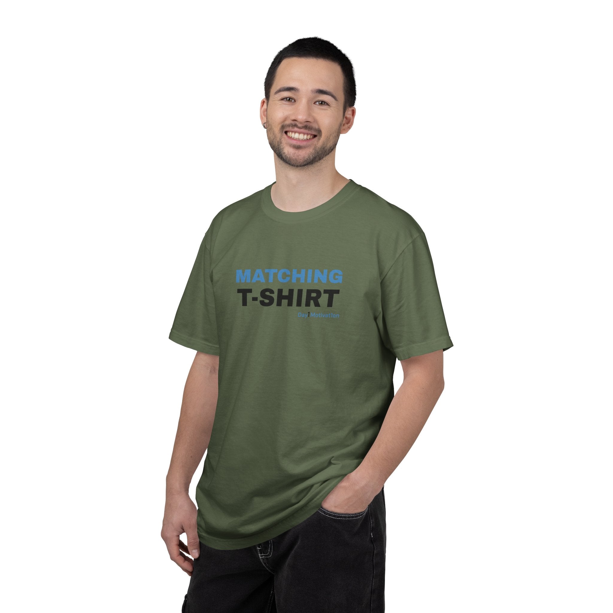 "Matching T-Shirt" | Unisex Graphic Tee with University Blue and Black Text