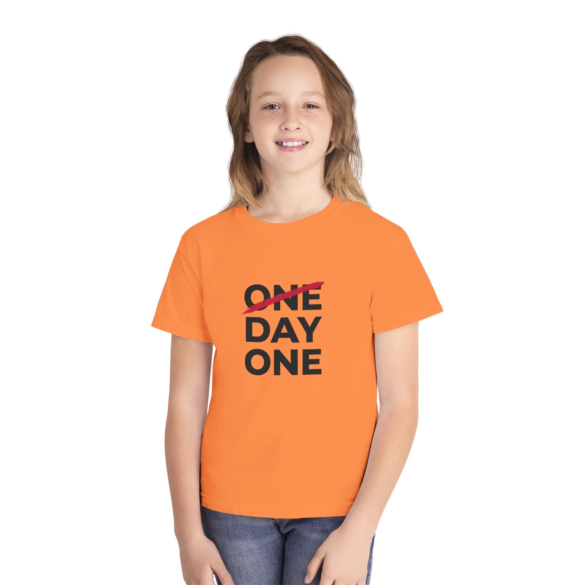 "Day One" Youth Tee — Motivational Graphic Tee
