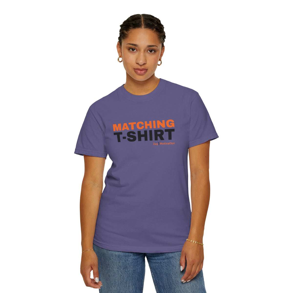 "Matching T-Shirt" | Unisex Graphic Tee with Orange and Black Text