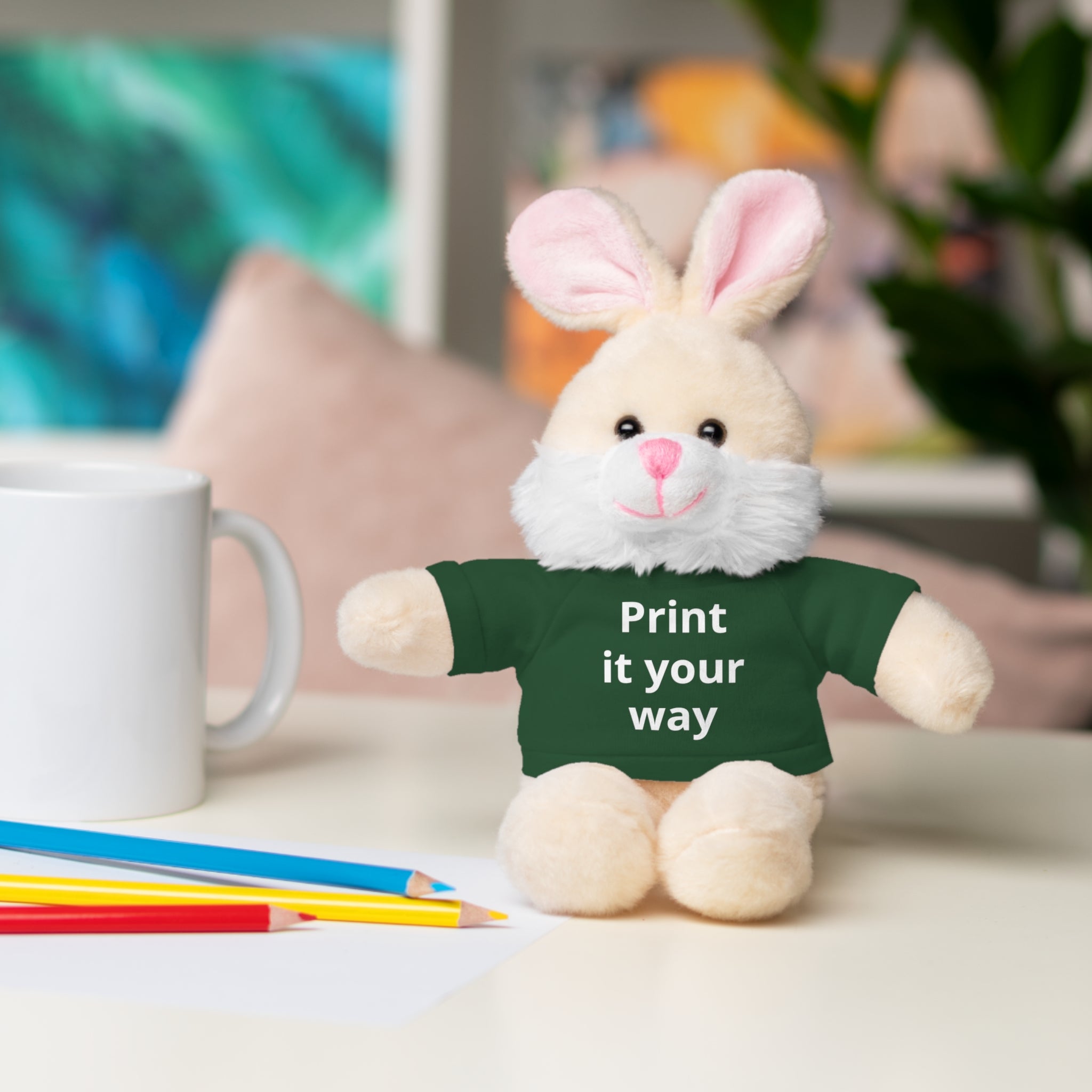 Custom T-Shirt Stuffed Animal  — Personalized with 'Print it your way' Tee