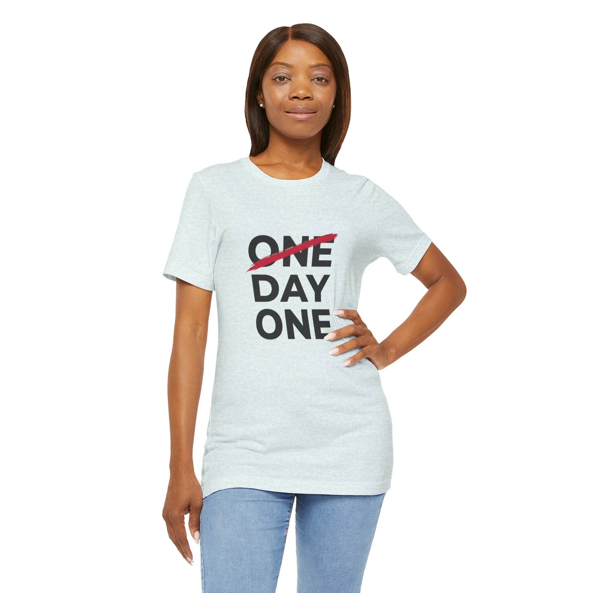 “Day One” Unisex Tee - Black Text