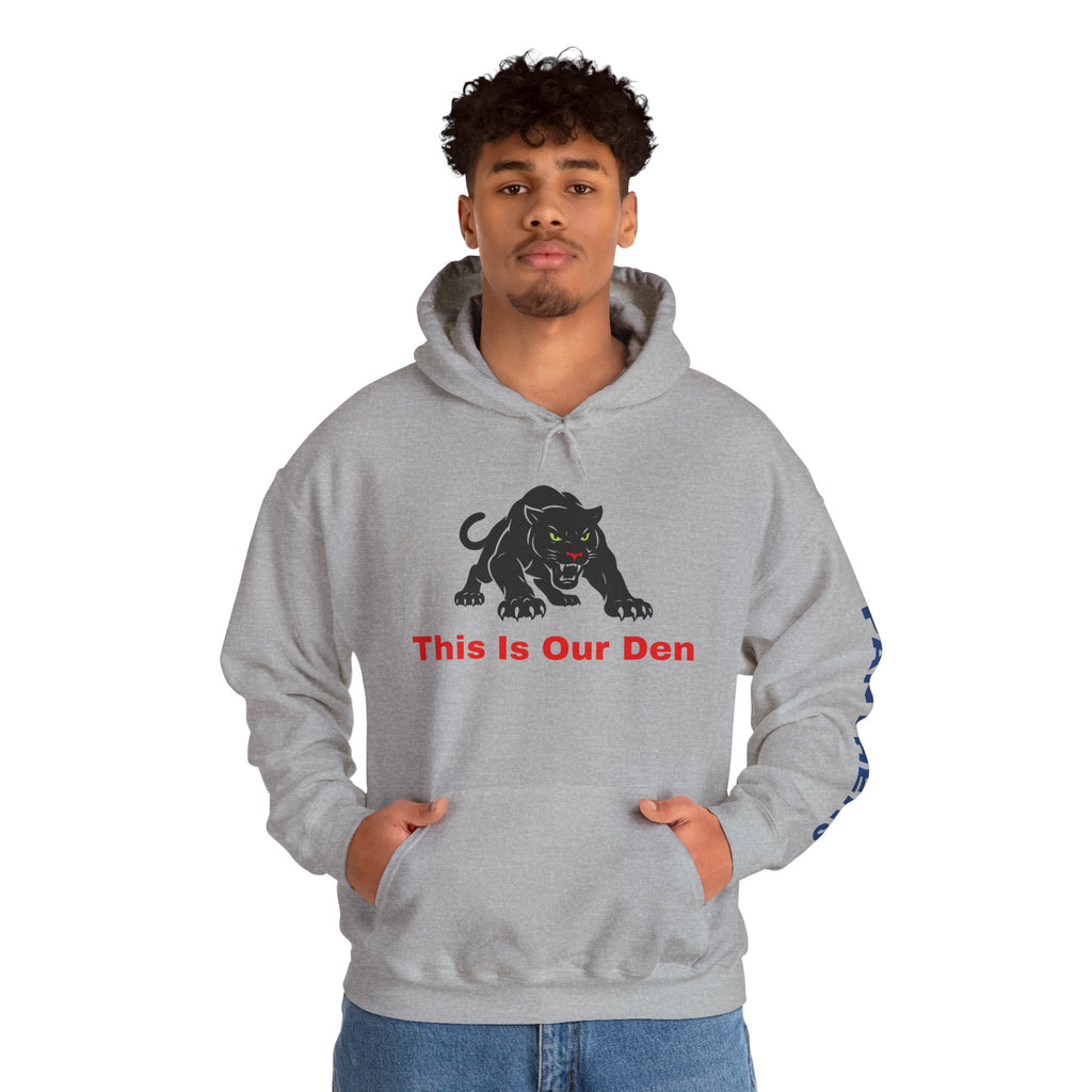 Panther Mascot Hoodie — "This Is Our Den" Team Spirit Sweatshirt