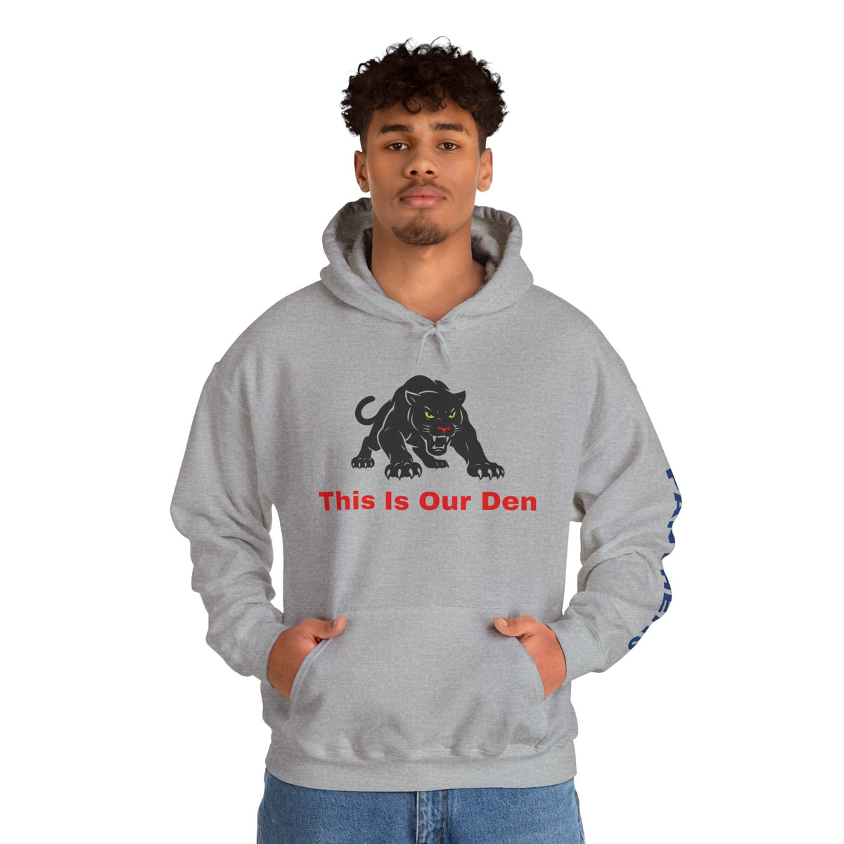 Panther Mascot Hoodie — "This Is Our Den" Team Spirit Sweatshirt