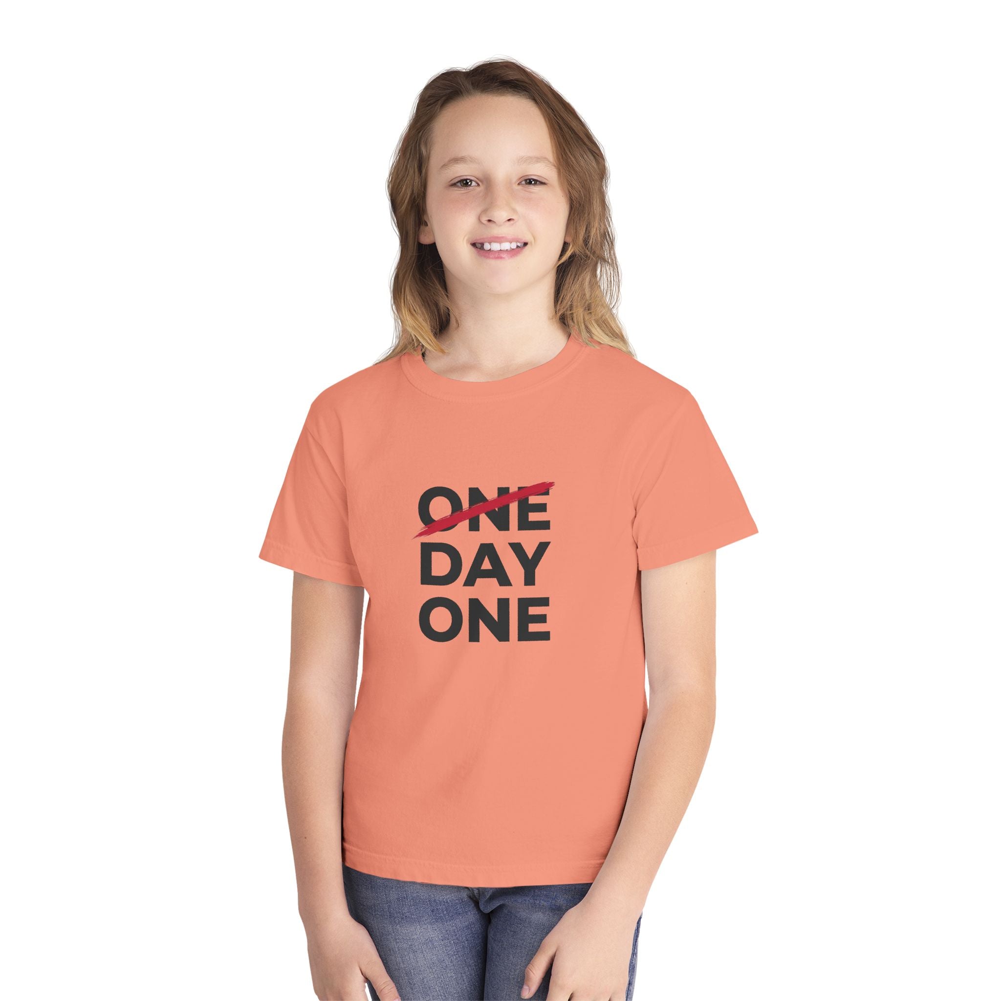 "Day One" Youth Tee — Motivational Graphic Tee