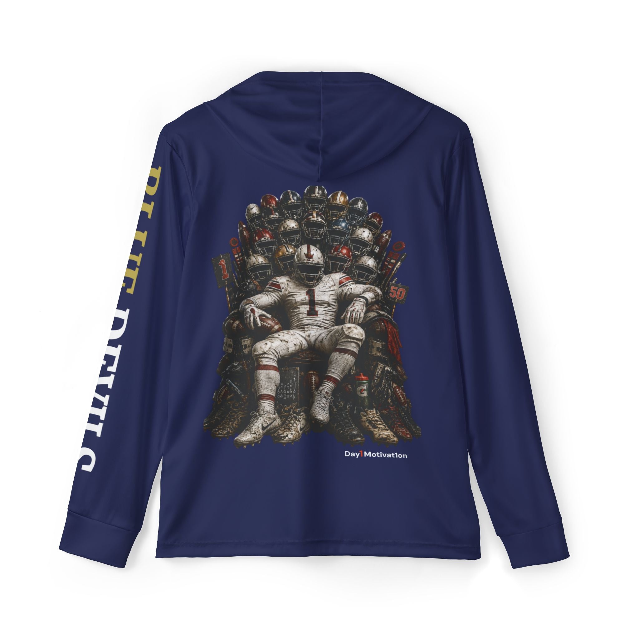 Varina Blue Devels Route 5 Footbal Warmup Hoodie (AOP) - Navy