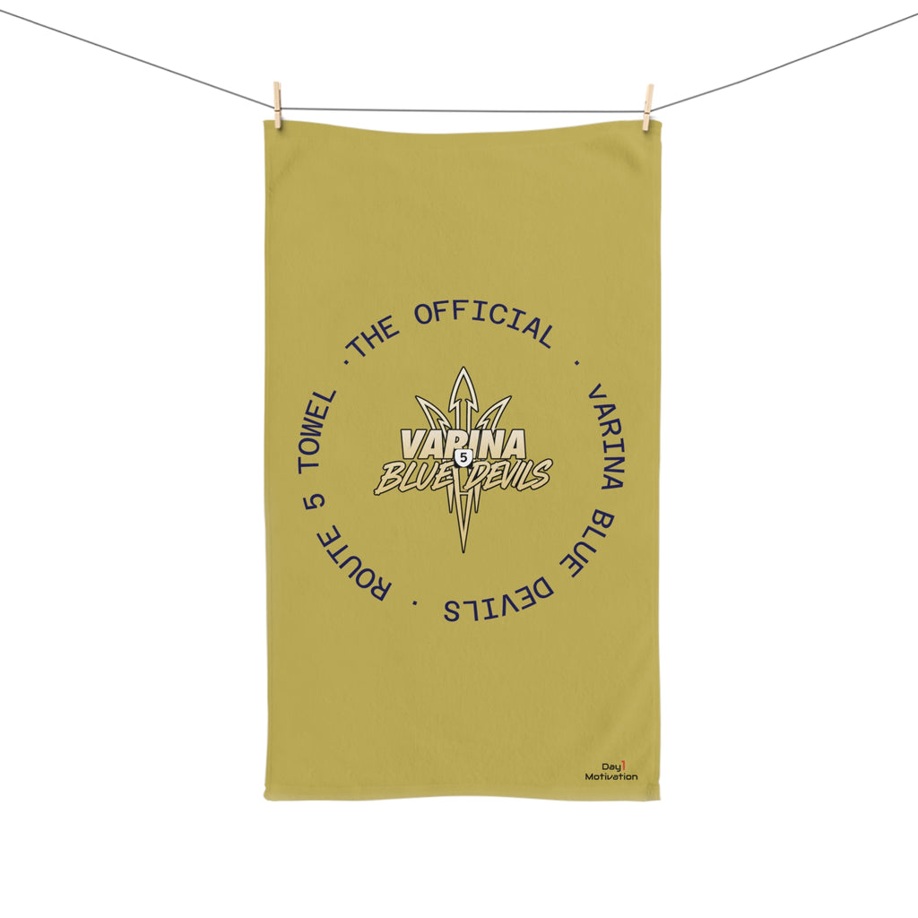 Varina Blue Devils Route 5 Hand Towel — Gold & Navy School Spirit Sports Towel