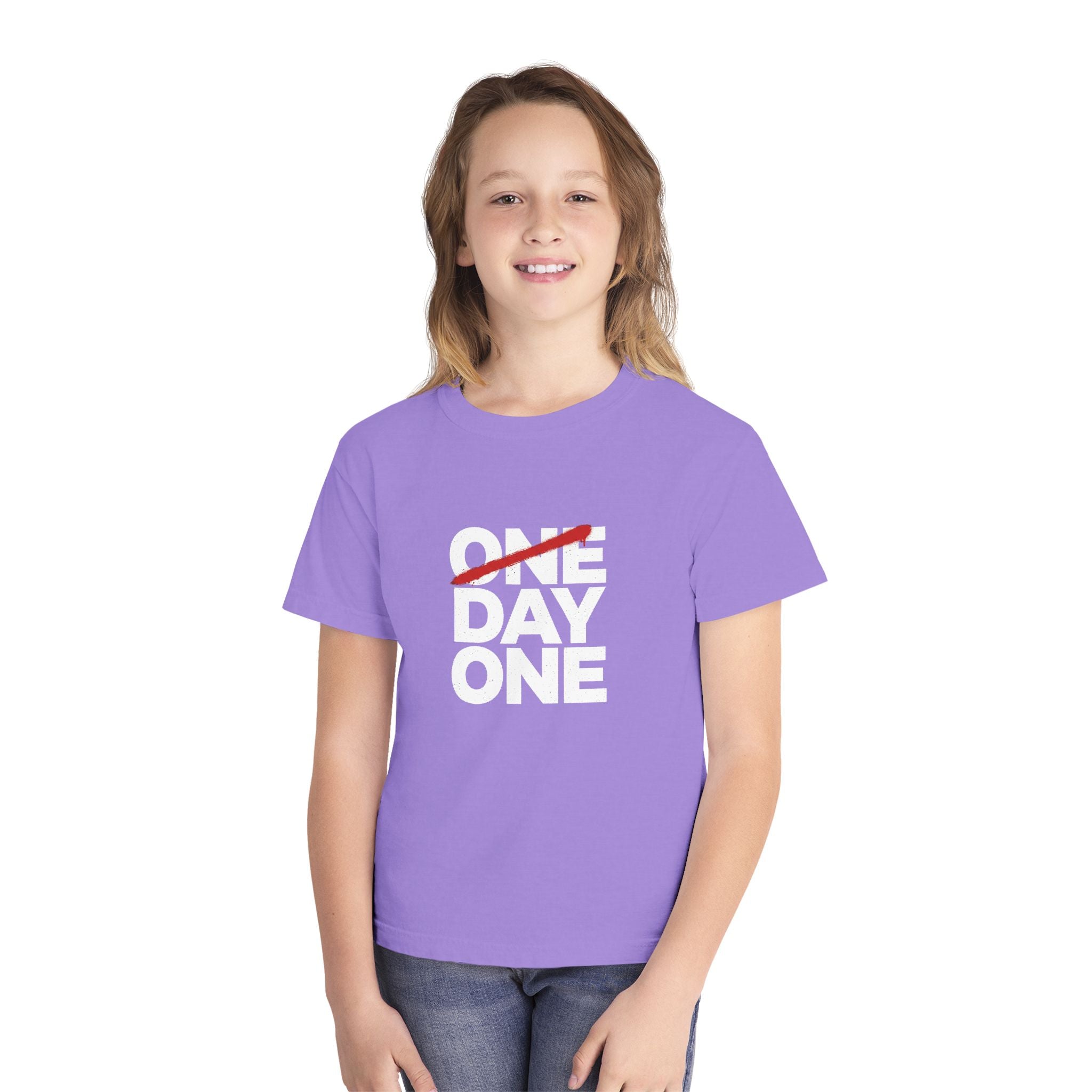 "Day One" Youth Tee — Motivational Graphic Tee