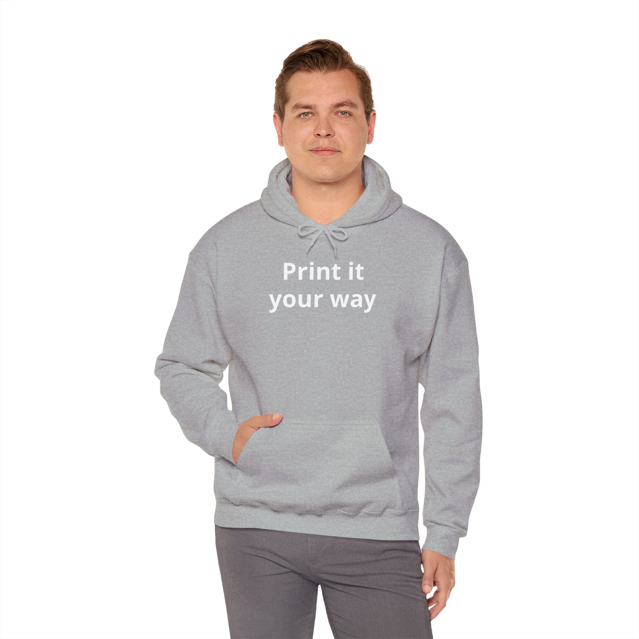 "Designed by You" —  Adult Unisex Hoodie Front & "Place Picture Here" Back