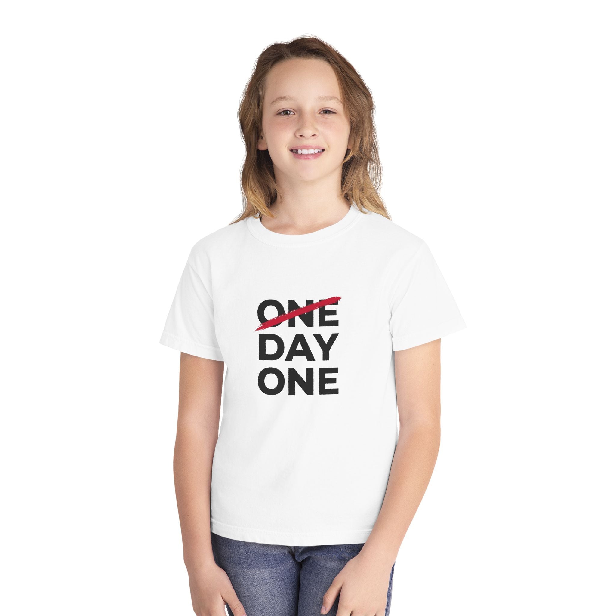 "Day One" Youth Tee — Motivational Graphic Tee