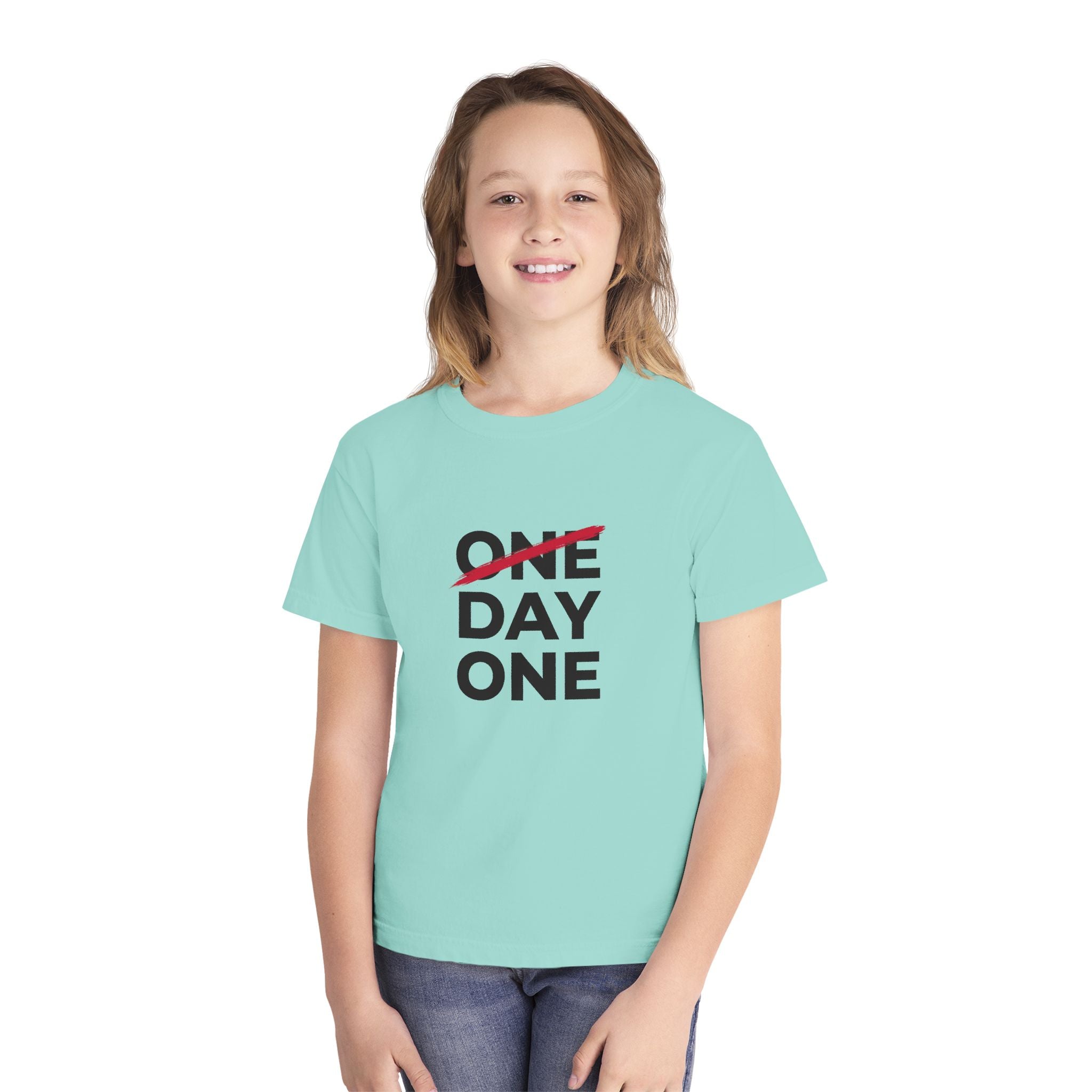 "Day One" Youth Tee — Motivational Graphic Tee