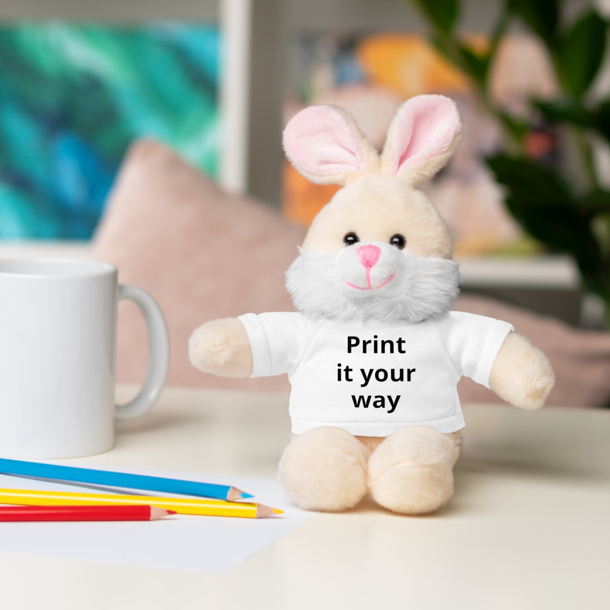Custom T-Shirt Stuffed Animal  — Personalized with 'Print it your way' Tee