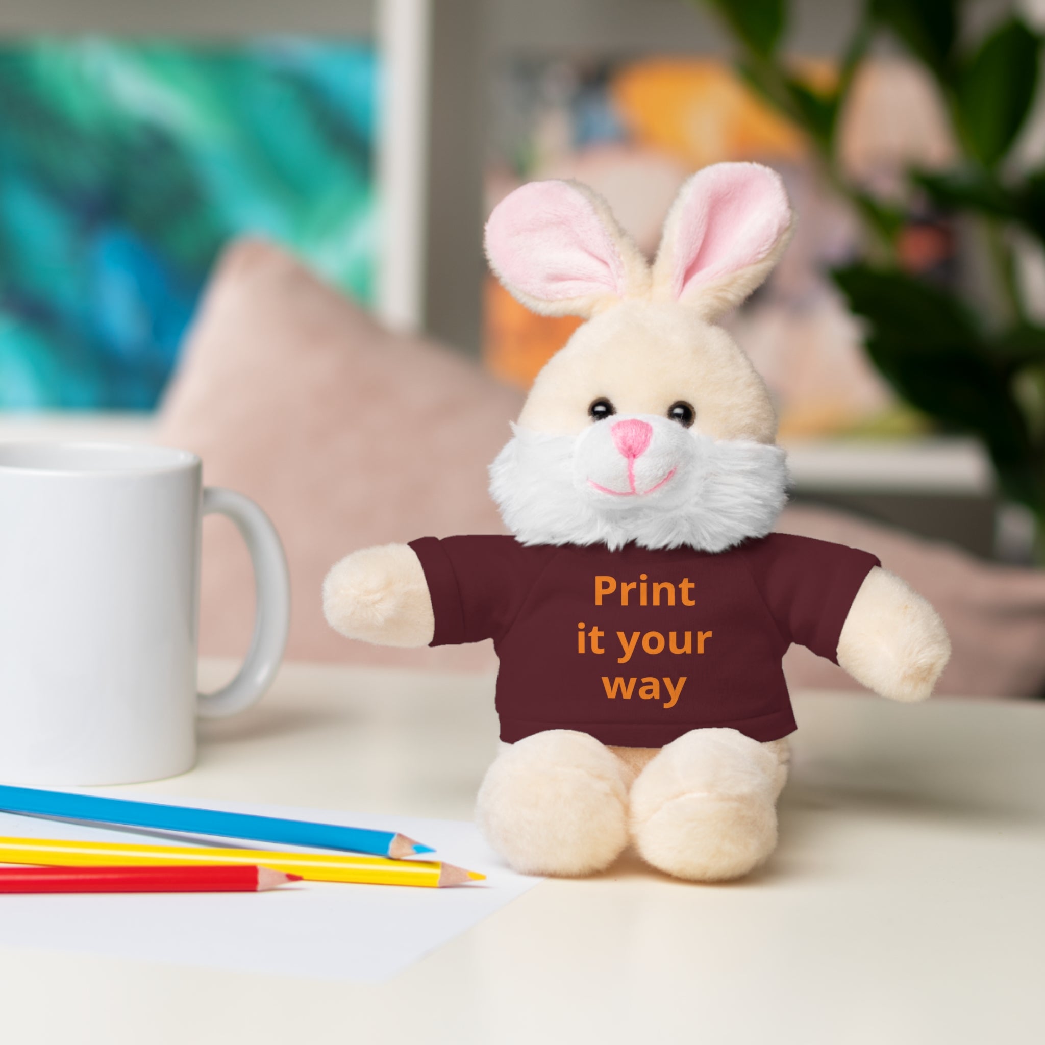 Custom T-Shirt Stuffed Animal  — Personalized with 'Print it your way' Tee