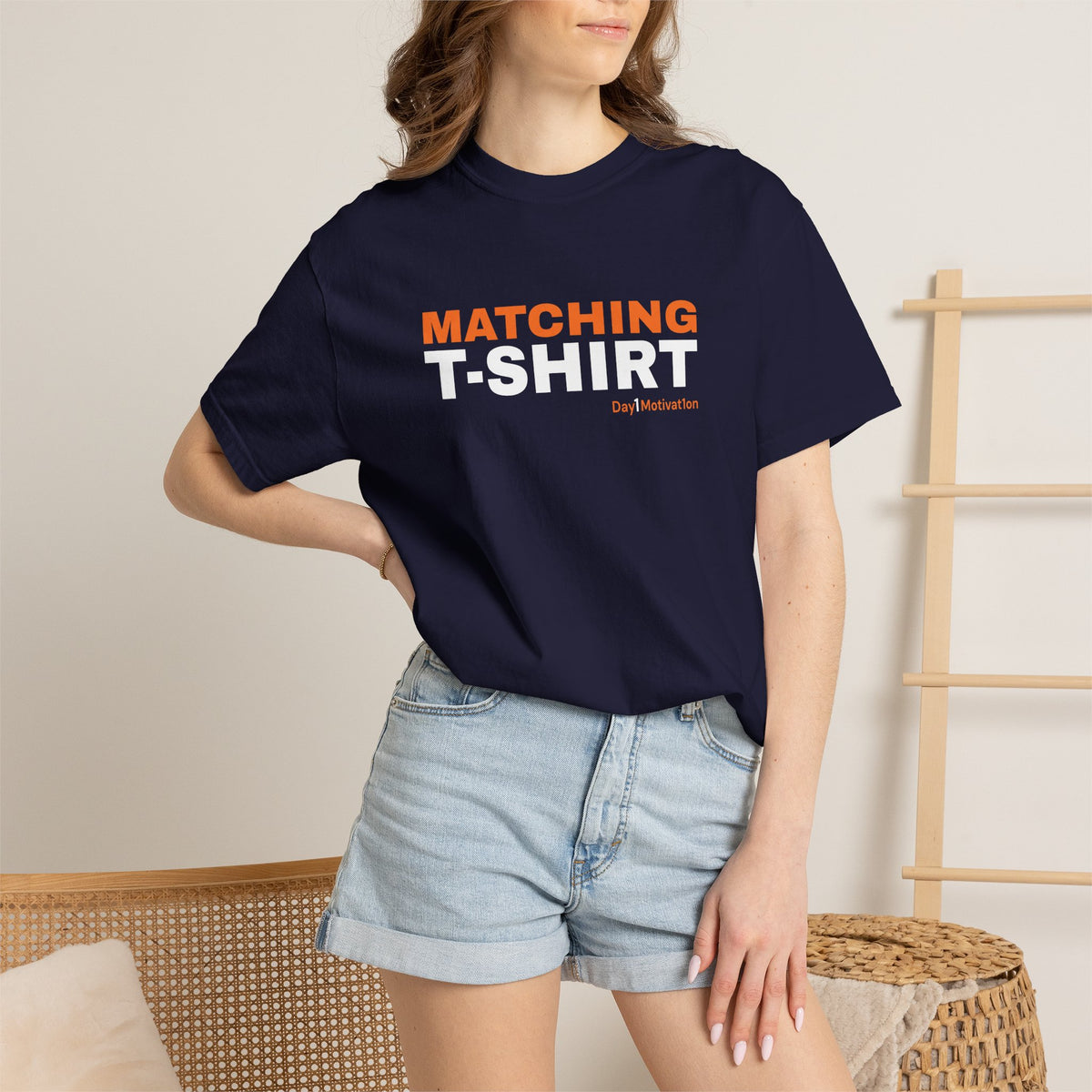 "Matching T-Shirt" | Unisex Graphic Tee with Orange and Black Text