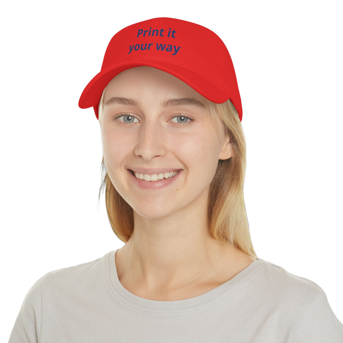 Custom Embroidered Baseball Cap(text)  — "Designed by You" Low-Profile Hat