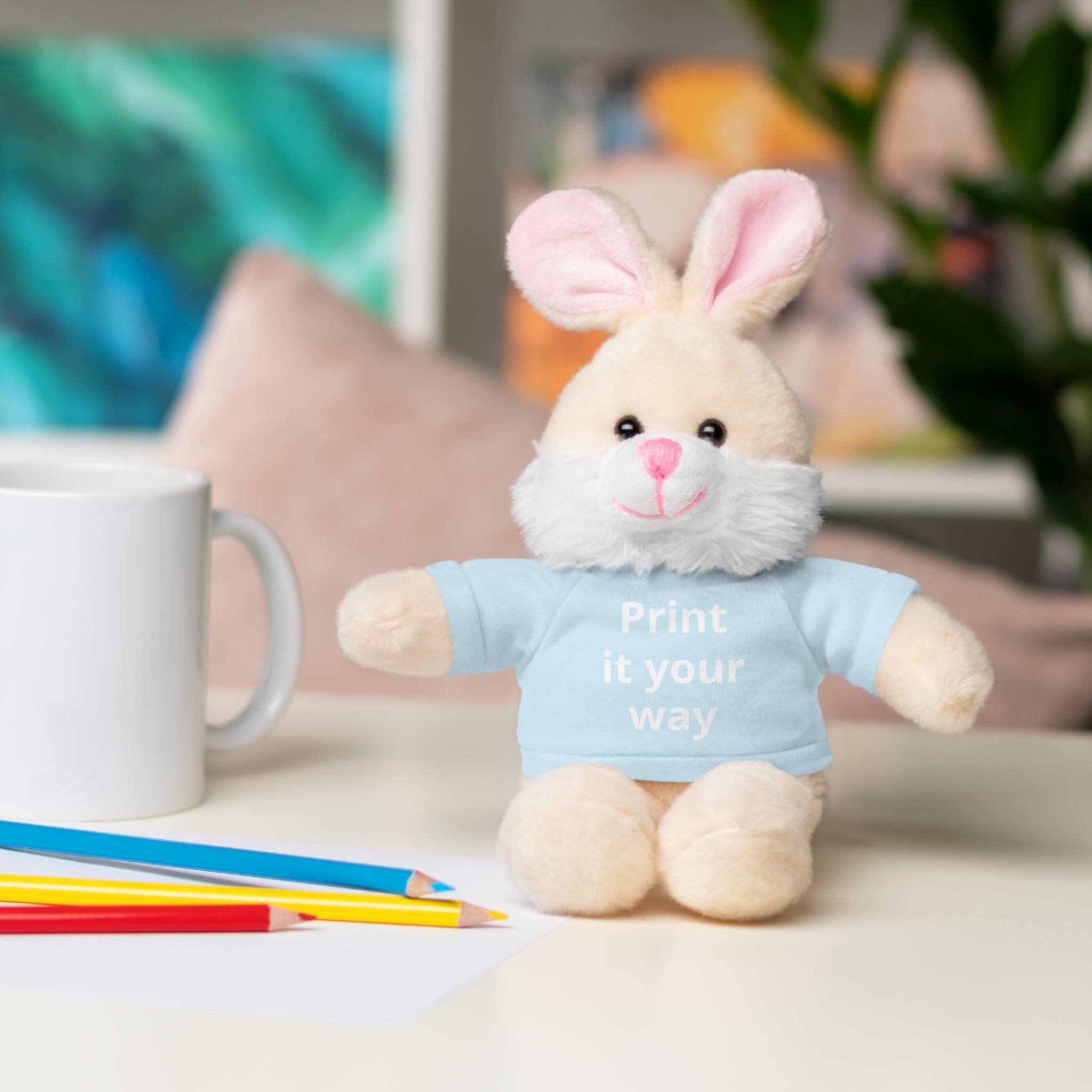 Custom T-Shirt Stuffed Animal  — Personalized with 'Print it your way' Tee
