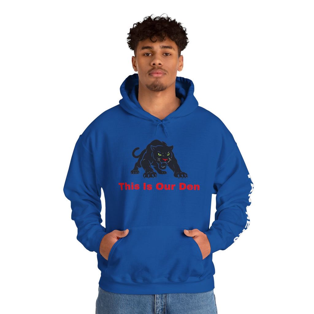 Panther Mascot Hoodie — "This Is Our Den" Team Spirit Sweatshirt