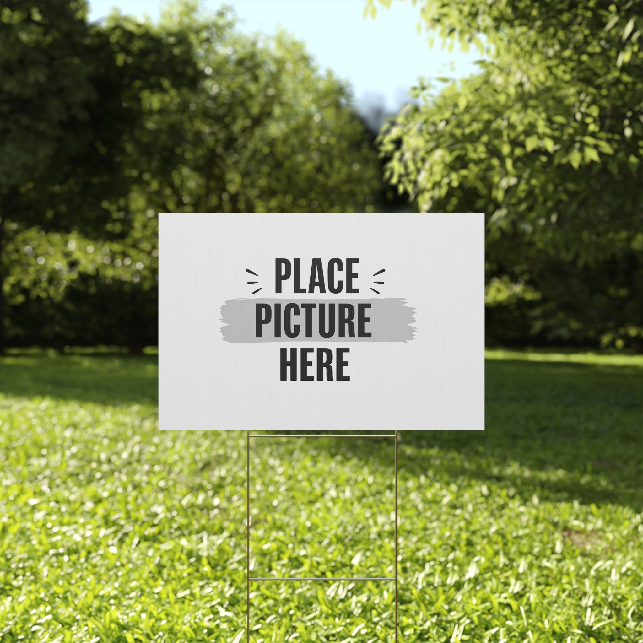 Customizable Plastic Yard Sign - 'Place Picture Here' Template