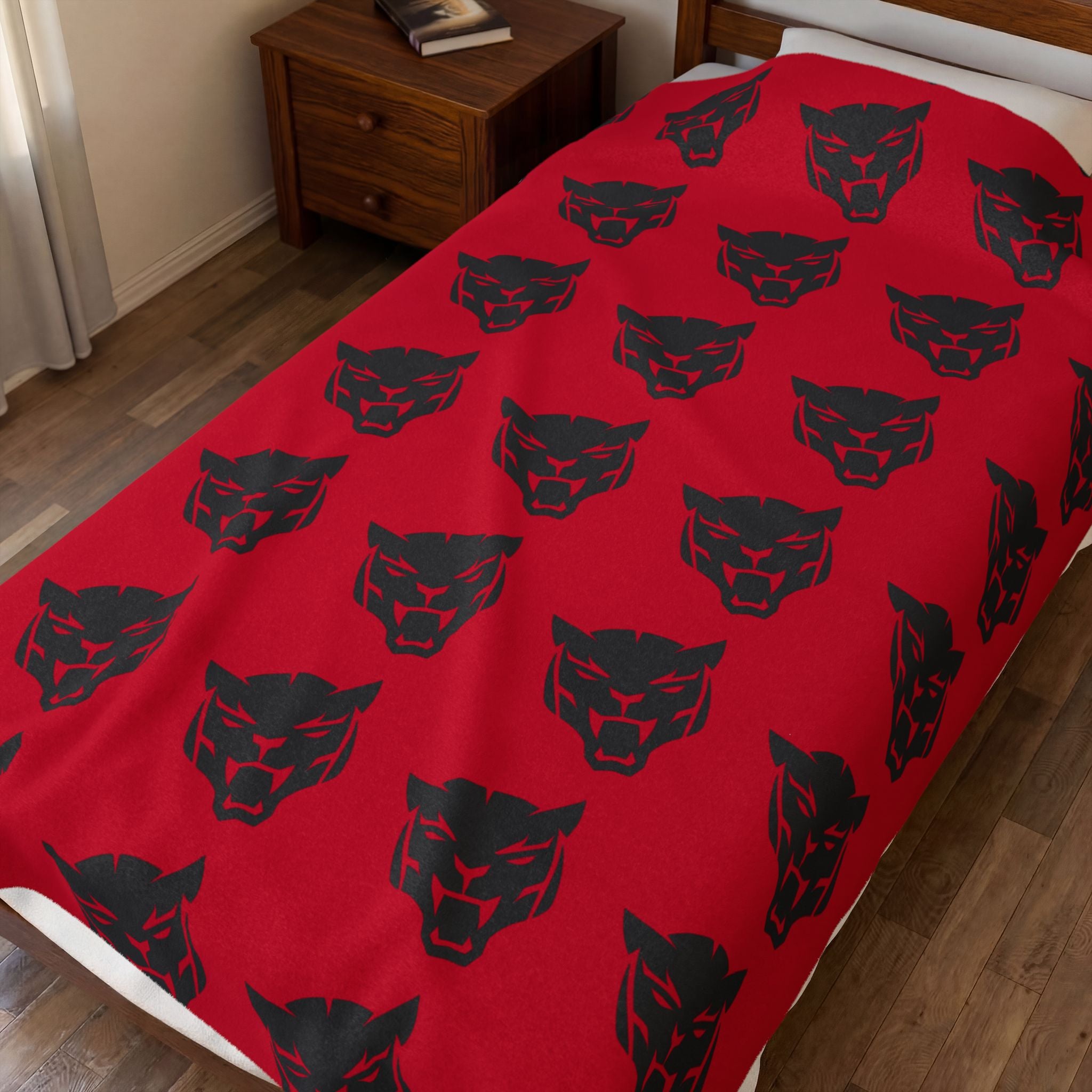Red Velveteen Plush Blanket — Black Panther Stadium Blanket