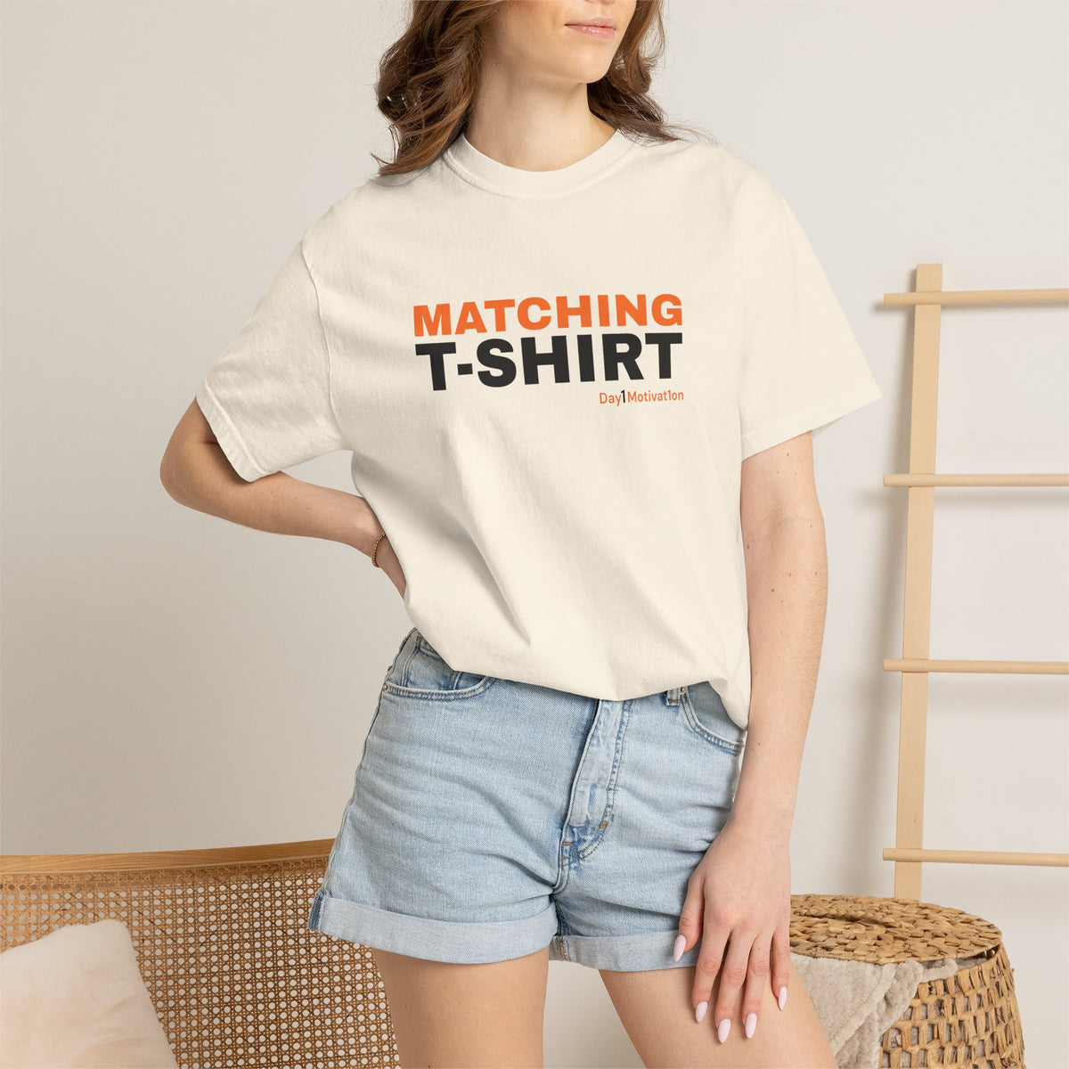 "Matching T-Shirt" | Unisex Graphic Tee with Orange and Black Text