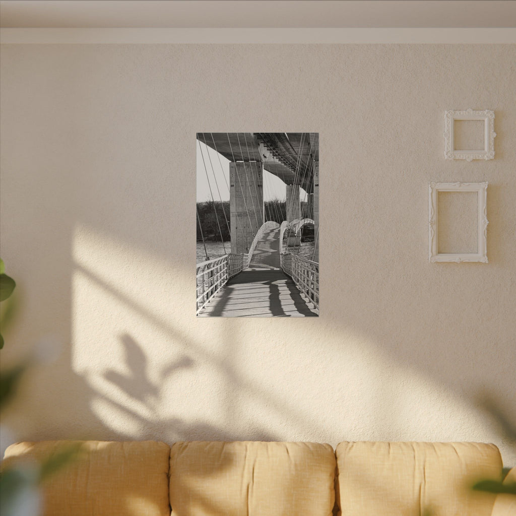 "Foot Bridge" - Black & White Bridge Photo Canvas
