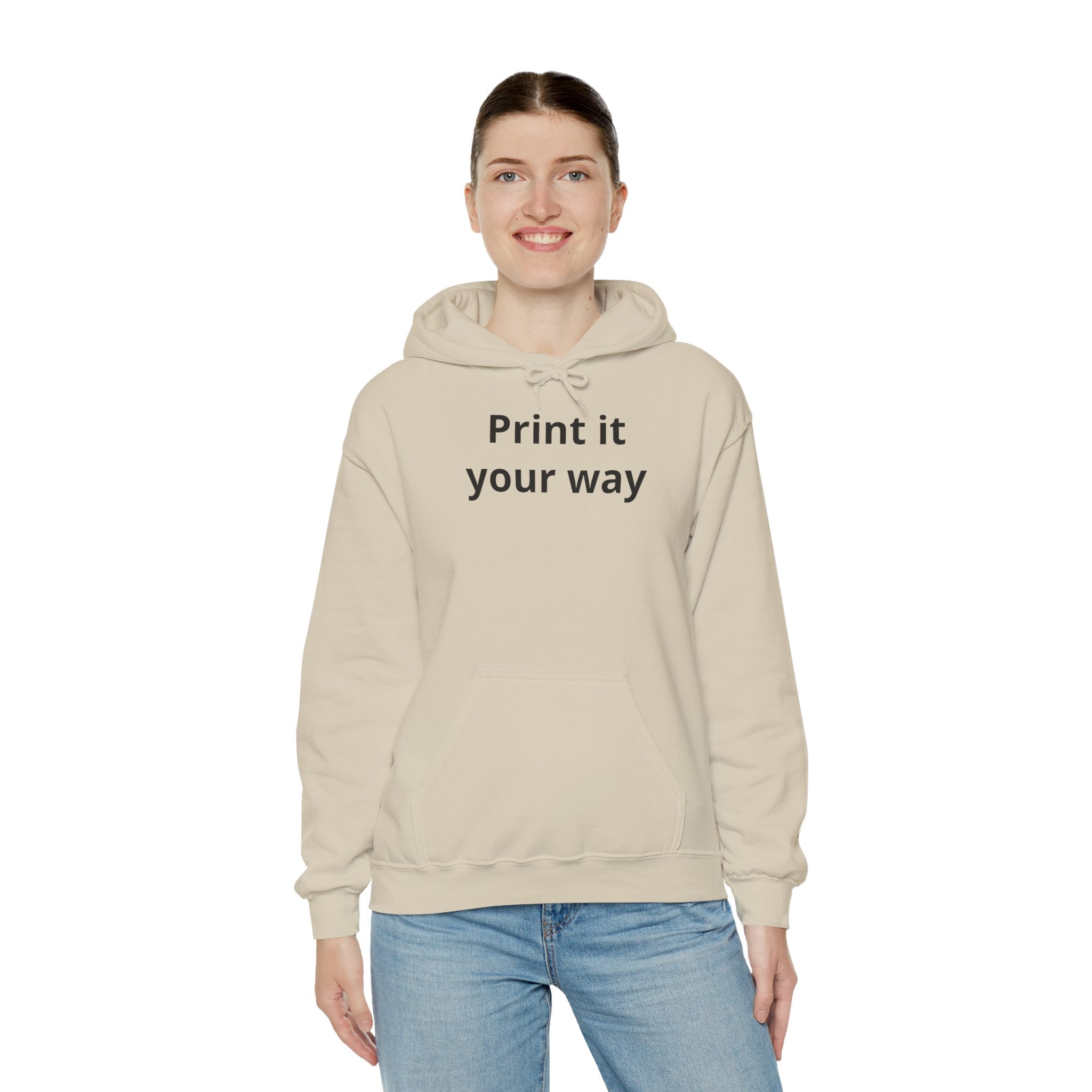"Designed by You" —  Adult Unisex Hoodie Front & "Place Picture Here" Back