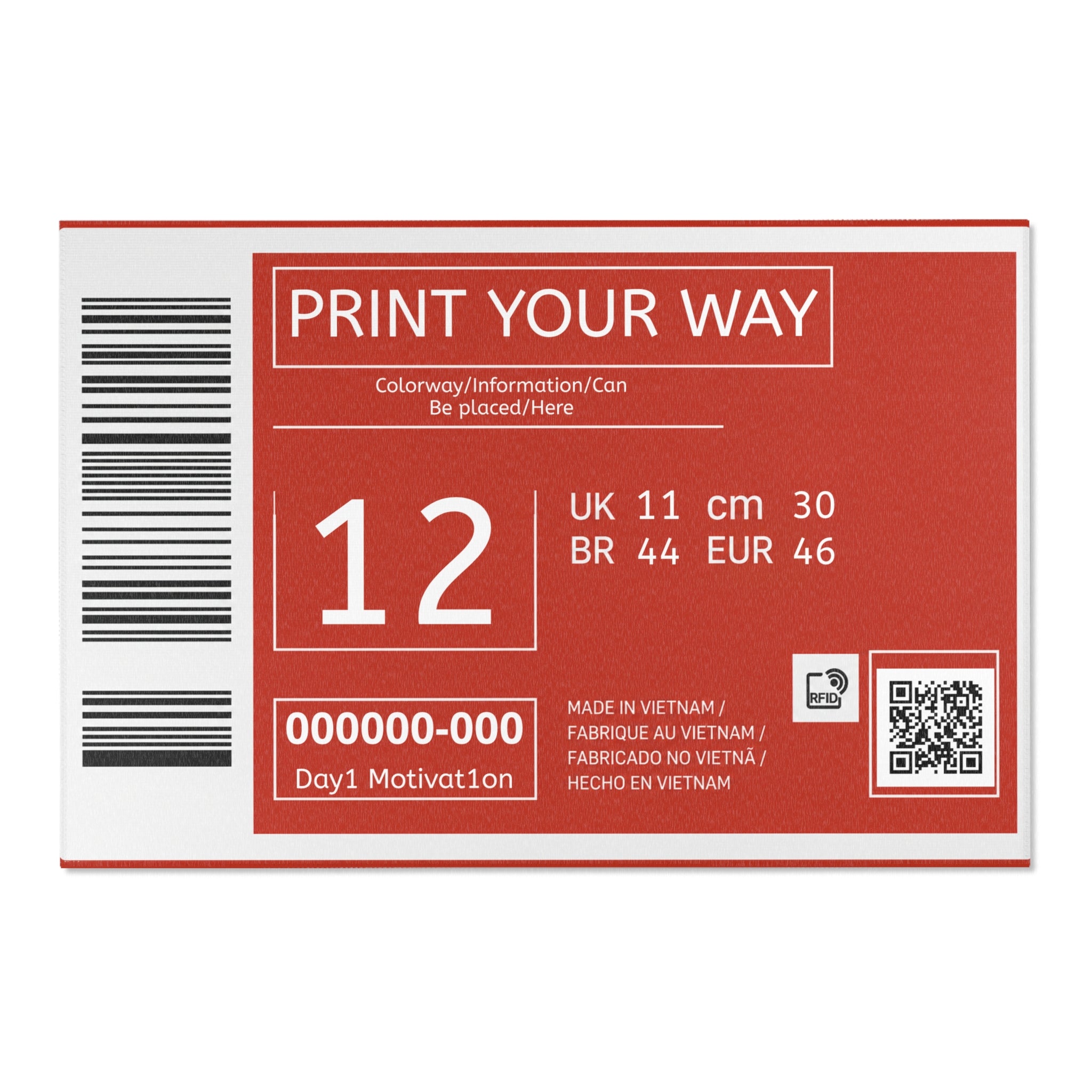 Custom Sneaker Box Label Area Rug