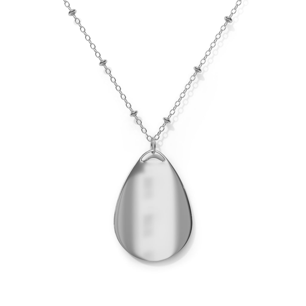 Custom  Oval Photo Necklace — Engraved Picture Locket Pendant