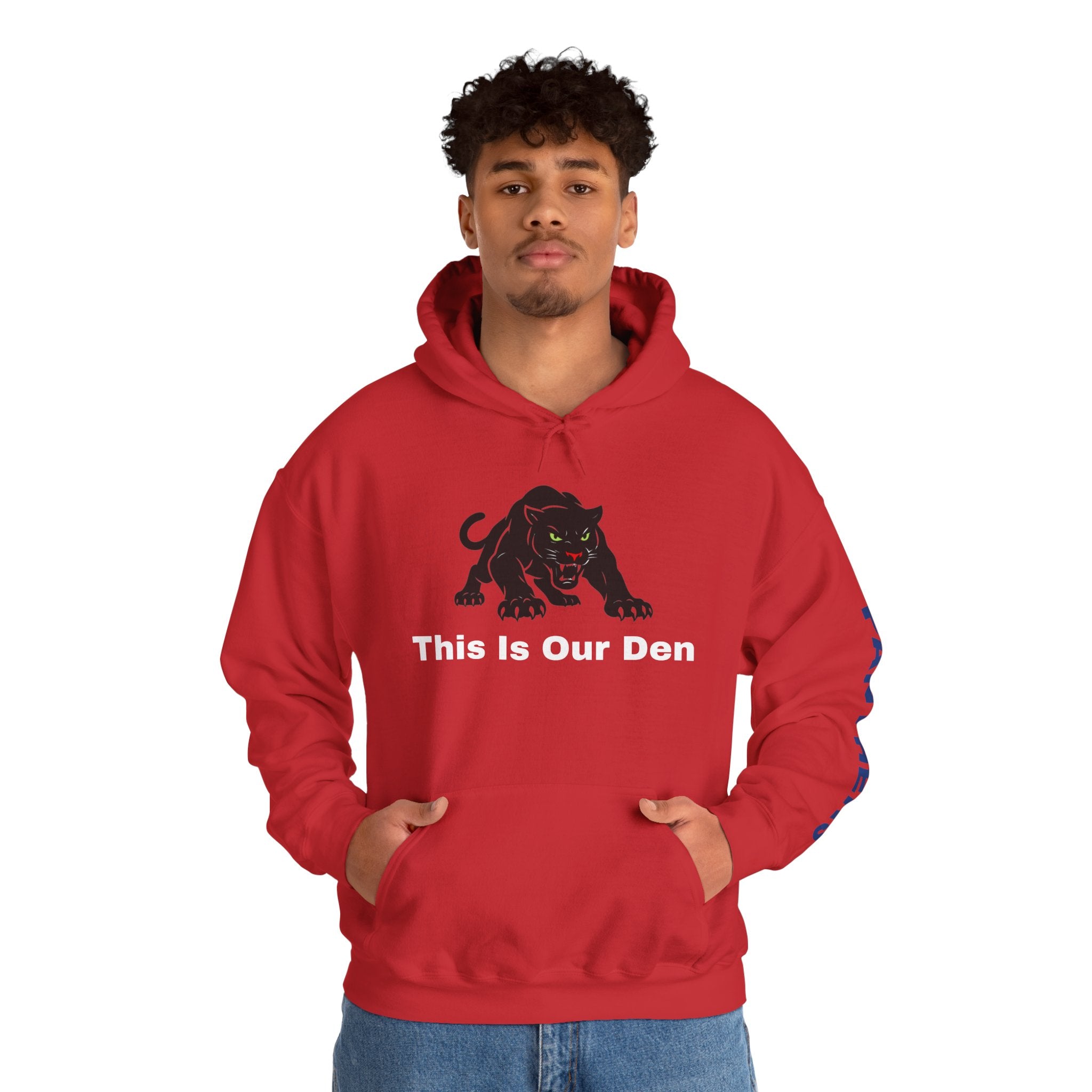 Panther Mascot Hoodie — "This Is Our Den" Team Spirit Sweatshirt