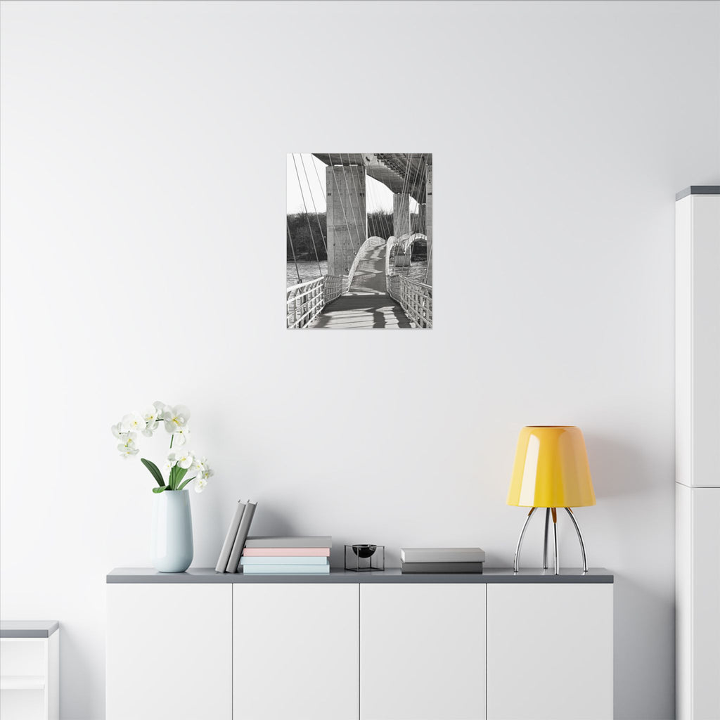 "Foot Bridge" - Black & White Bridge Photo Canvas