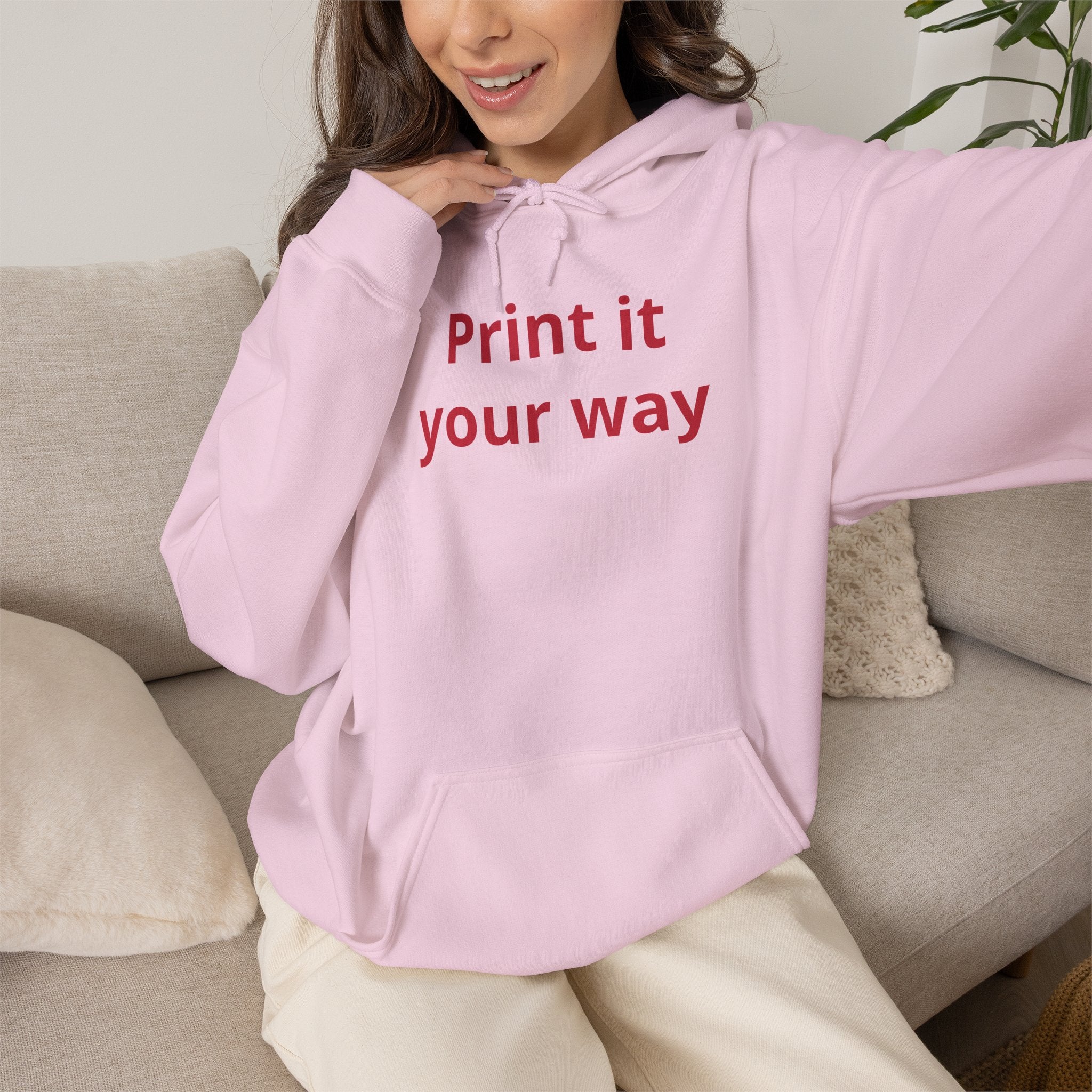 "Designed by You" —  Adult Unisex Hoodie Front & "Place Picture Here" Back