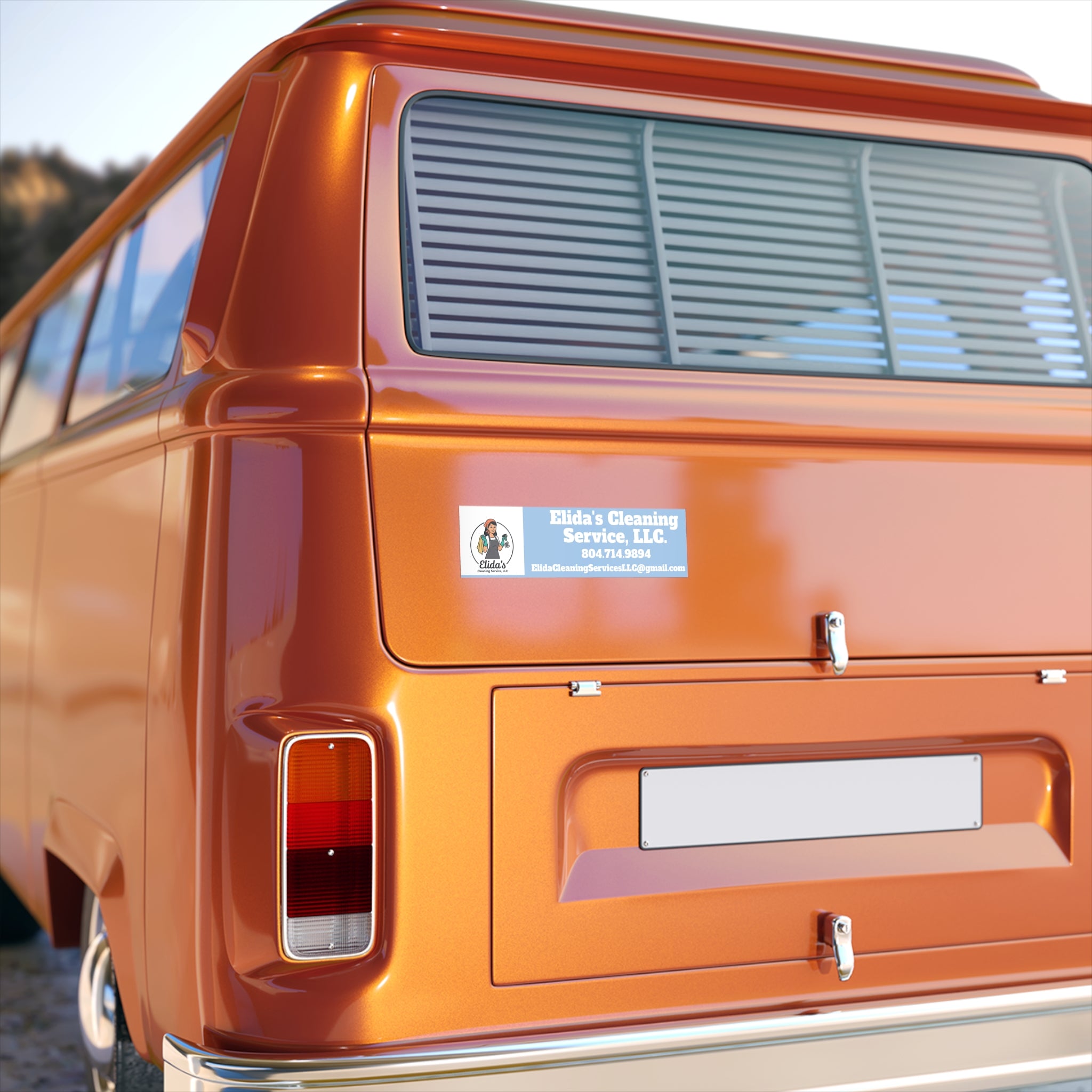 Bumper Sticker — Elida's Cleaning Service LLC Logo & Contact Sticker (Business Vehicle Decal)