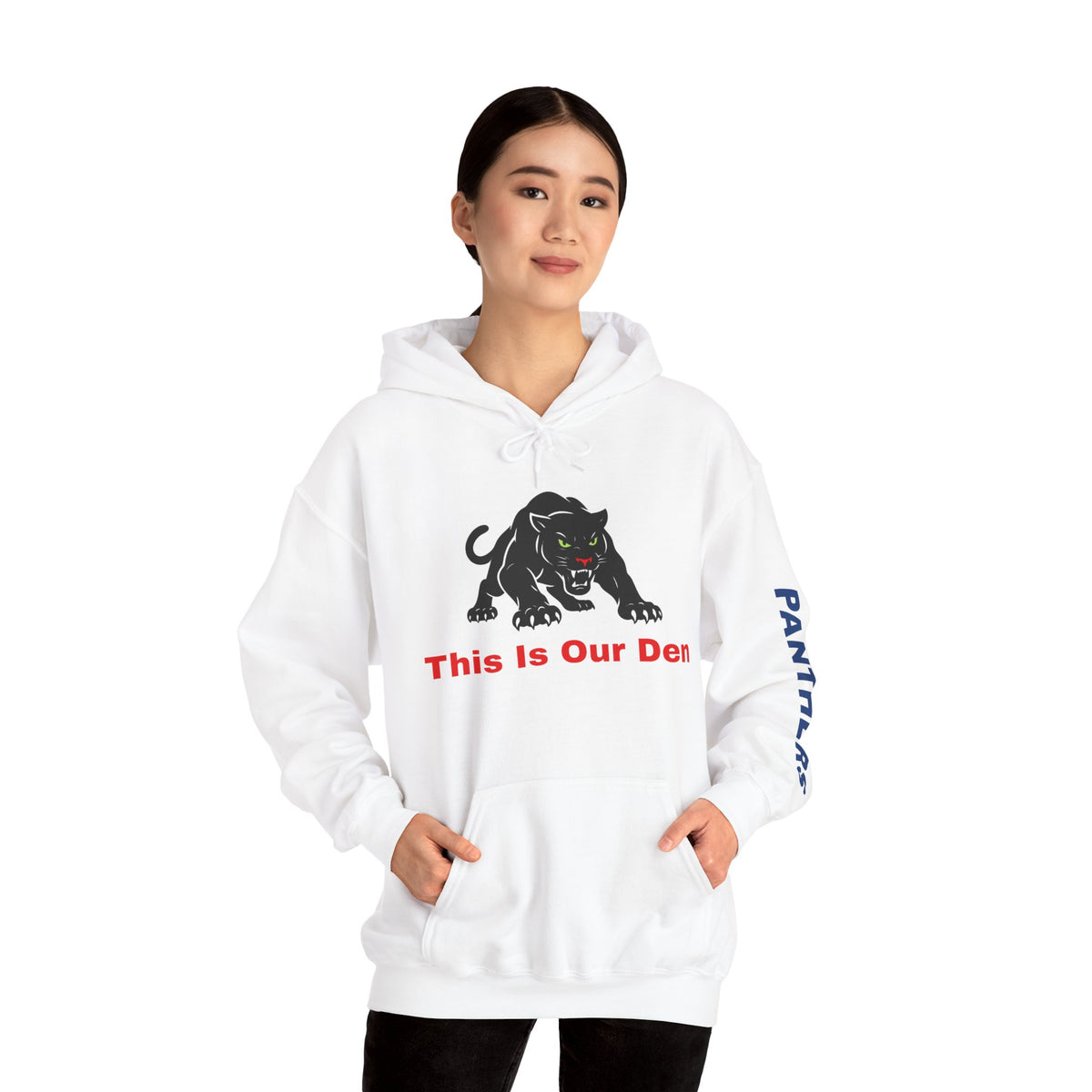 Panther Mascot Hoodie — "This Is Our Den" Team Spirit Sweatshirt