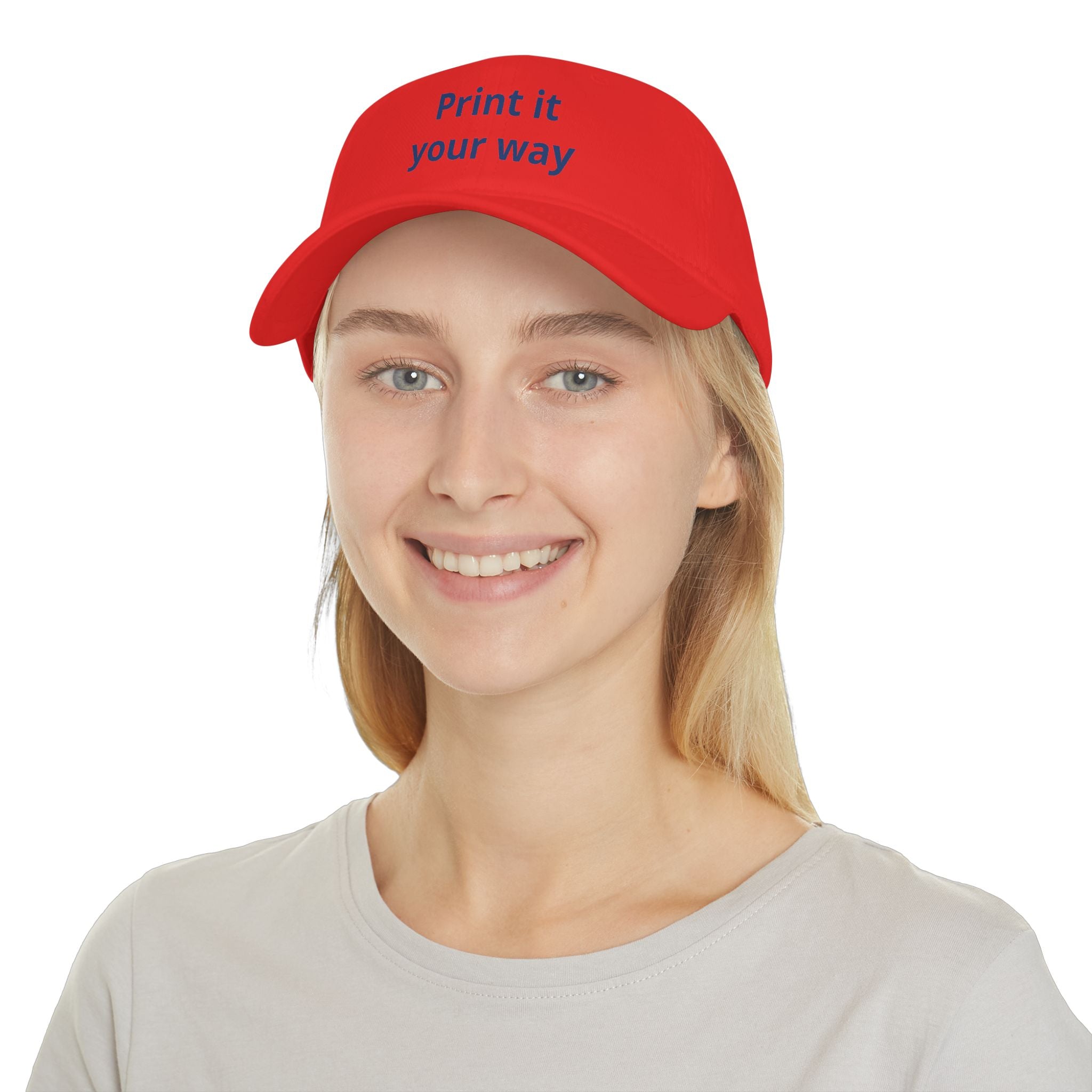 Custom Embroidered Baseball Cap(text)  — "Designed by You" Low-Profile Hat
