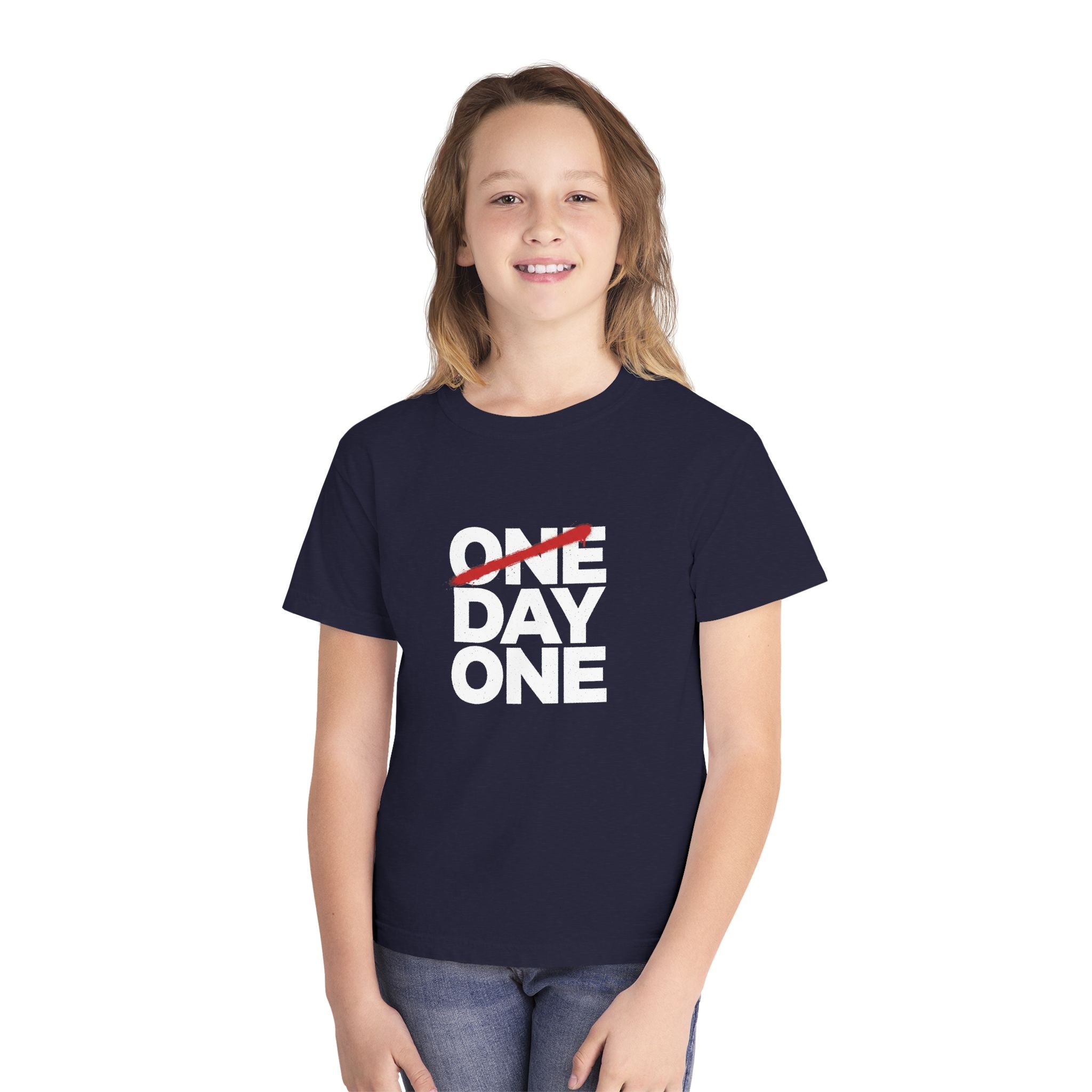"Day One" Youth Tee — Motivational Graphic Tee